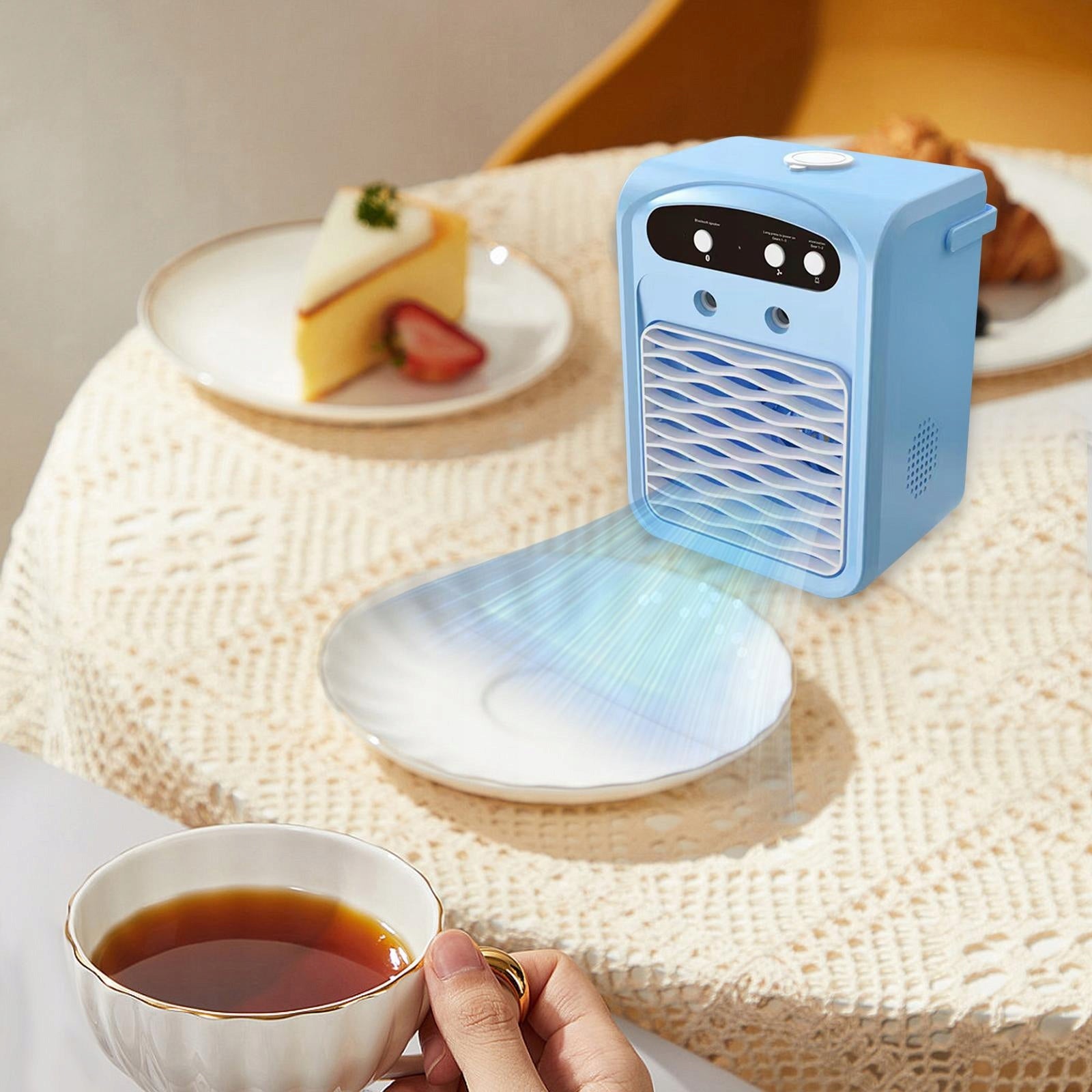 Portable Air Conditioner USB Rechargeable Professional Silent Air Blue Notified body number 9999