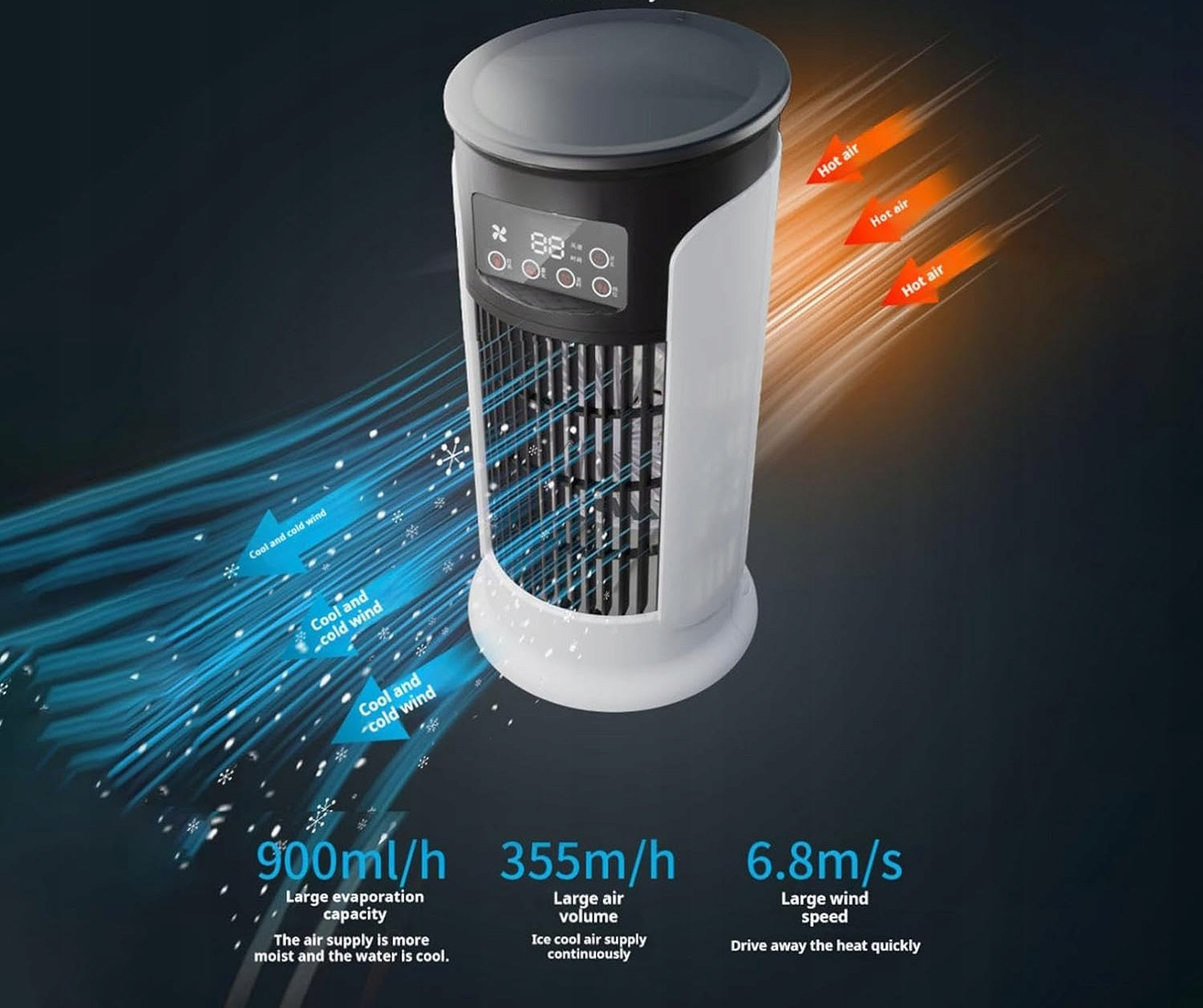 Portable Air Conditioner With Speed Usb Charging Multi-Function Desktop Fan Manufacturer code YANHAIYING1