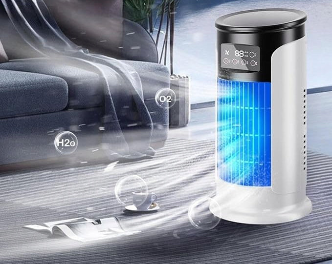 Portable Air Conditioner With Speed Usb Charging Multi-Function Desktop Fan Power 18 W