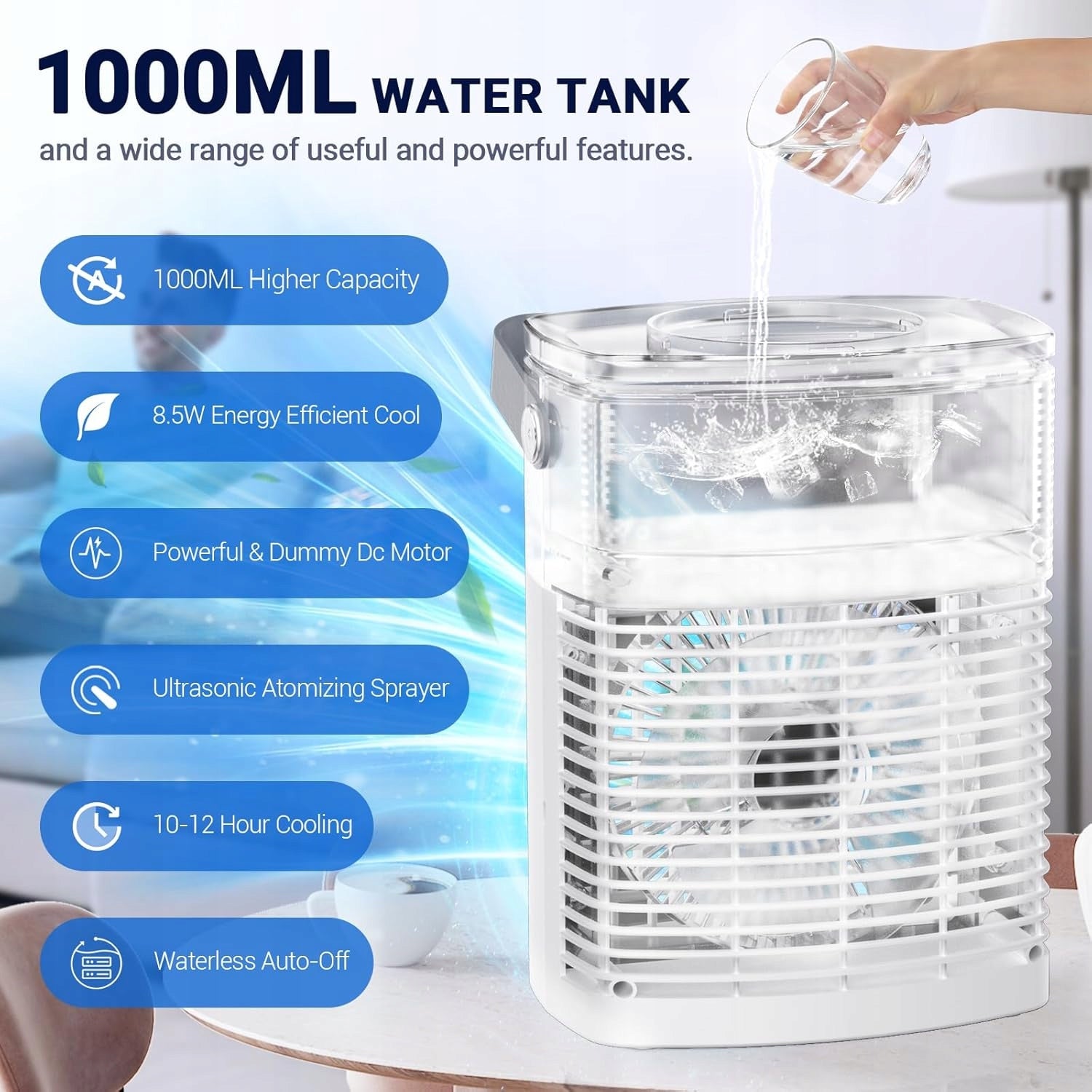 Portable Air Conditioners, 3 Speeds 3 Cool Modes Personal Quiet Cooling Fan Packaging status original