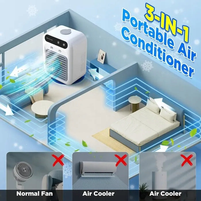 Portable Air Conditioners USB 500ml Rechargeable Desktop Cooling Fan Brand no brand