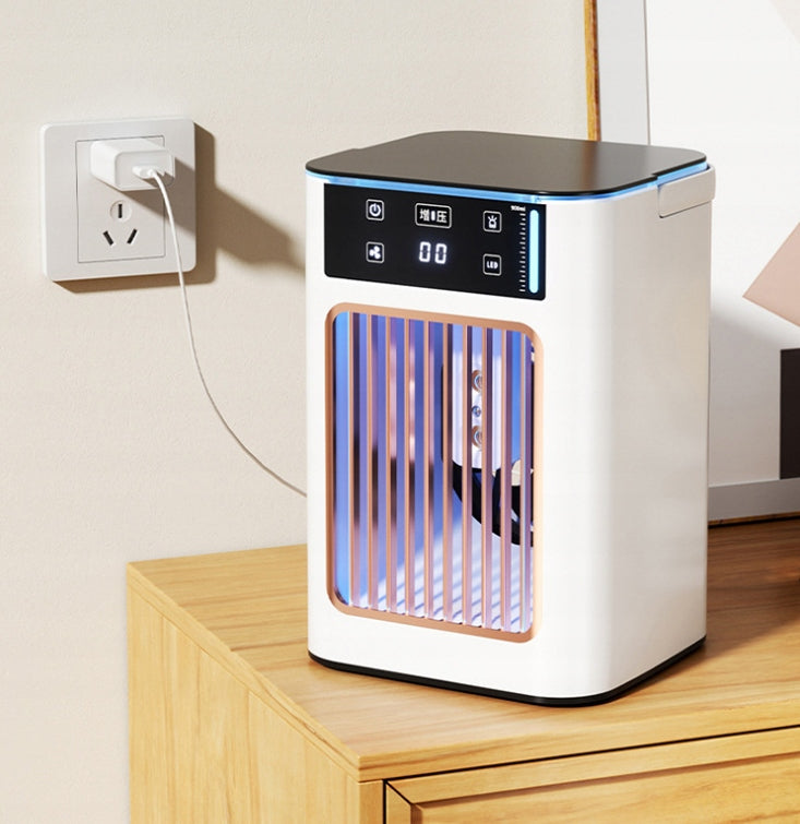 Portable Air Cooler 900ml USB 3 Speeds Mist Fan LED Light Ice Tray Type air conditioner
