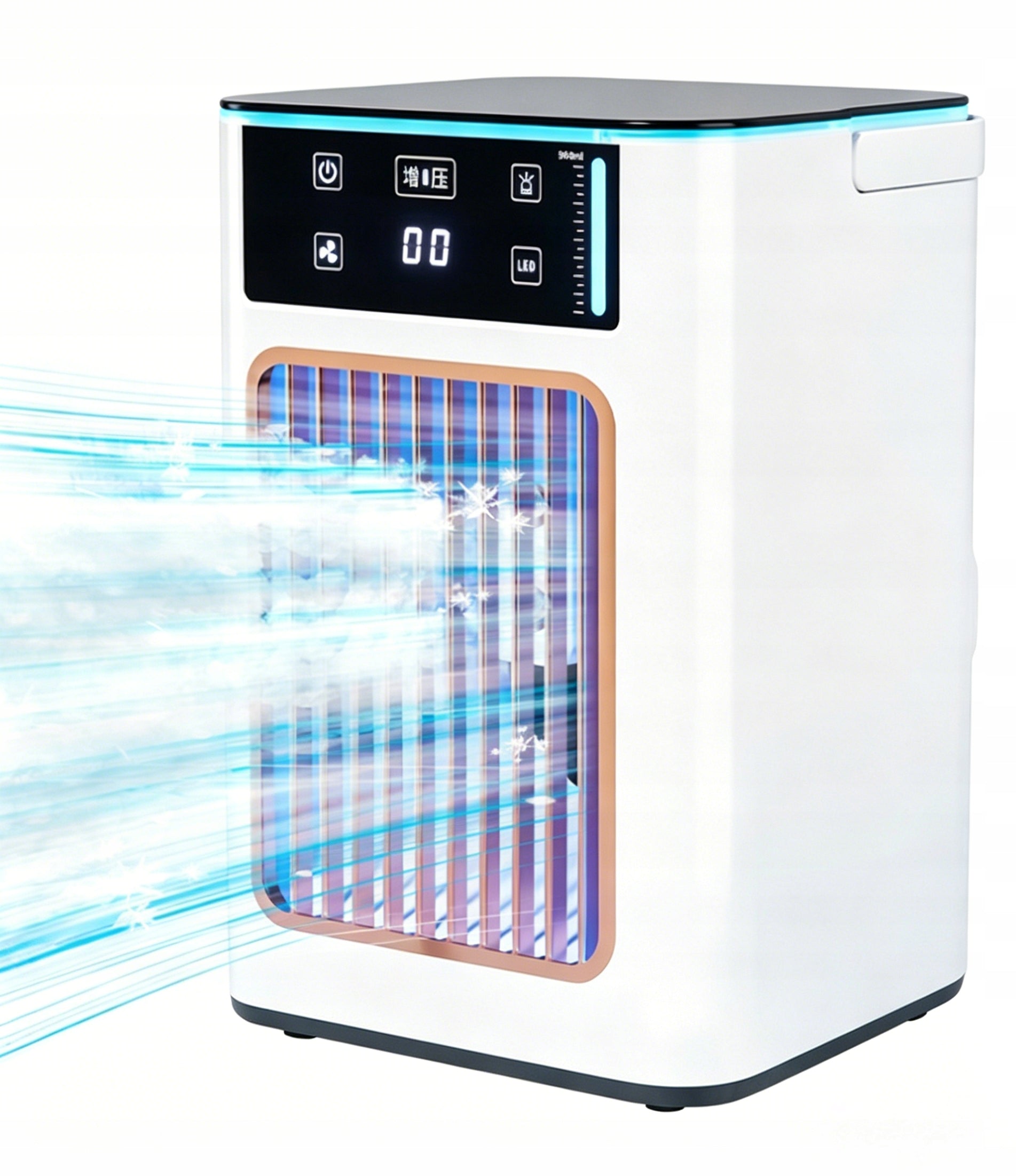 Portable Air Cooler 900ml USB 3 Speeds Mist Fan LED Light Ice Tray