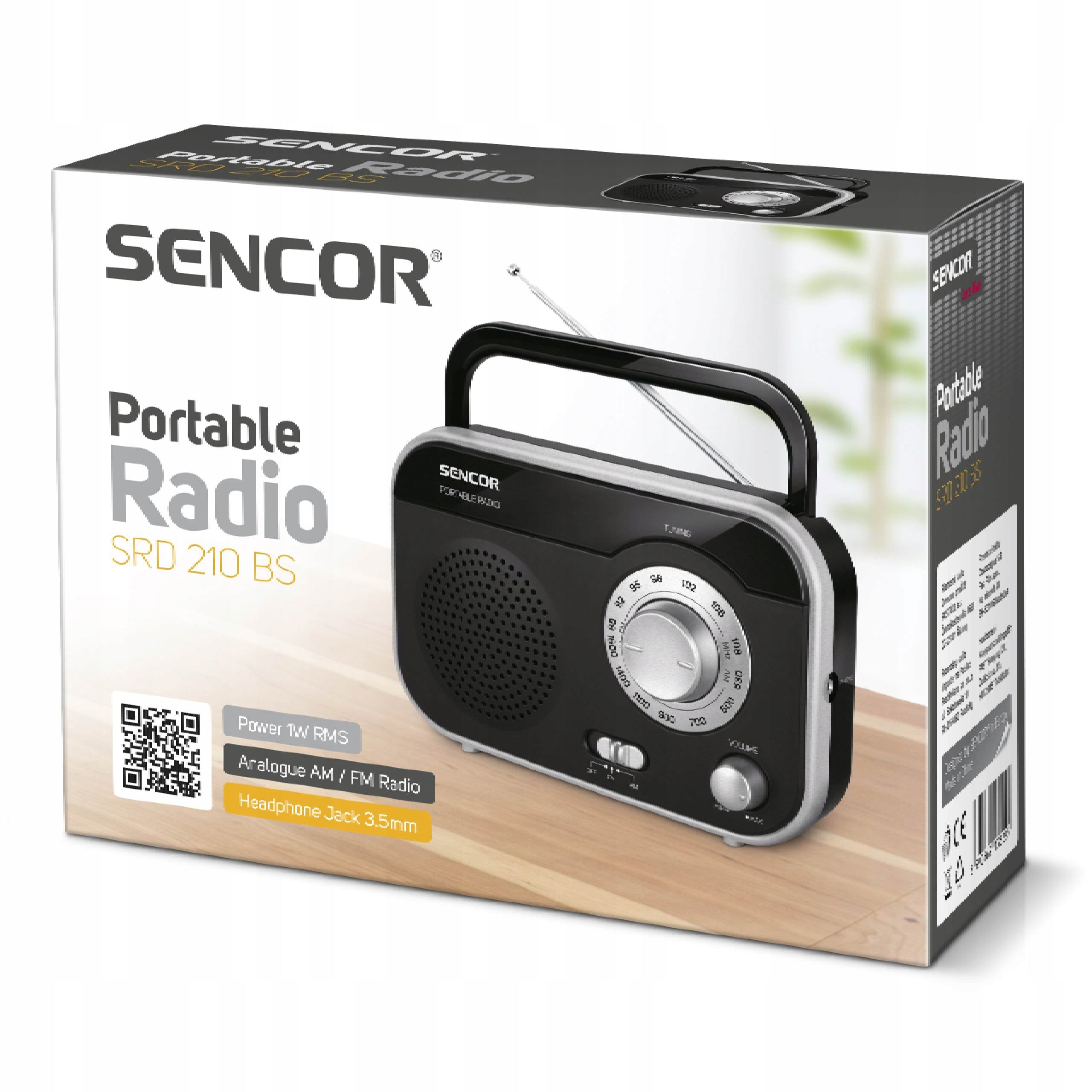 Portable Analog Radio Sencor SRD 210BS AM/FM Packaging status original