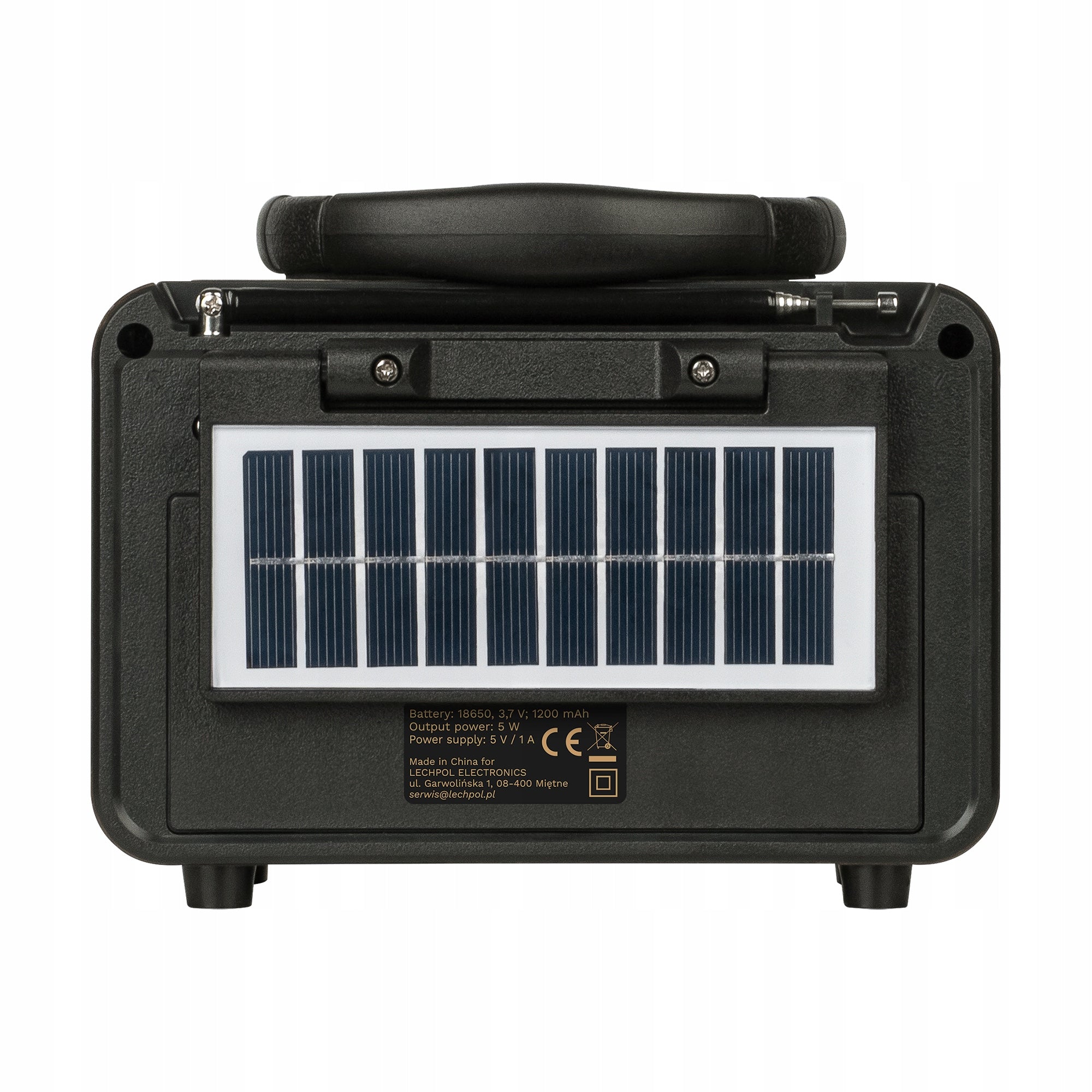 Portable Analog Solar FM Radio Kruger&Matz Bluetooth with AUX Batteries Manufacturer code KM0832