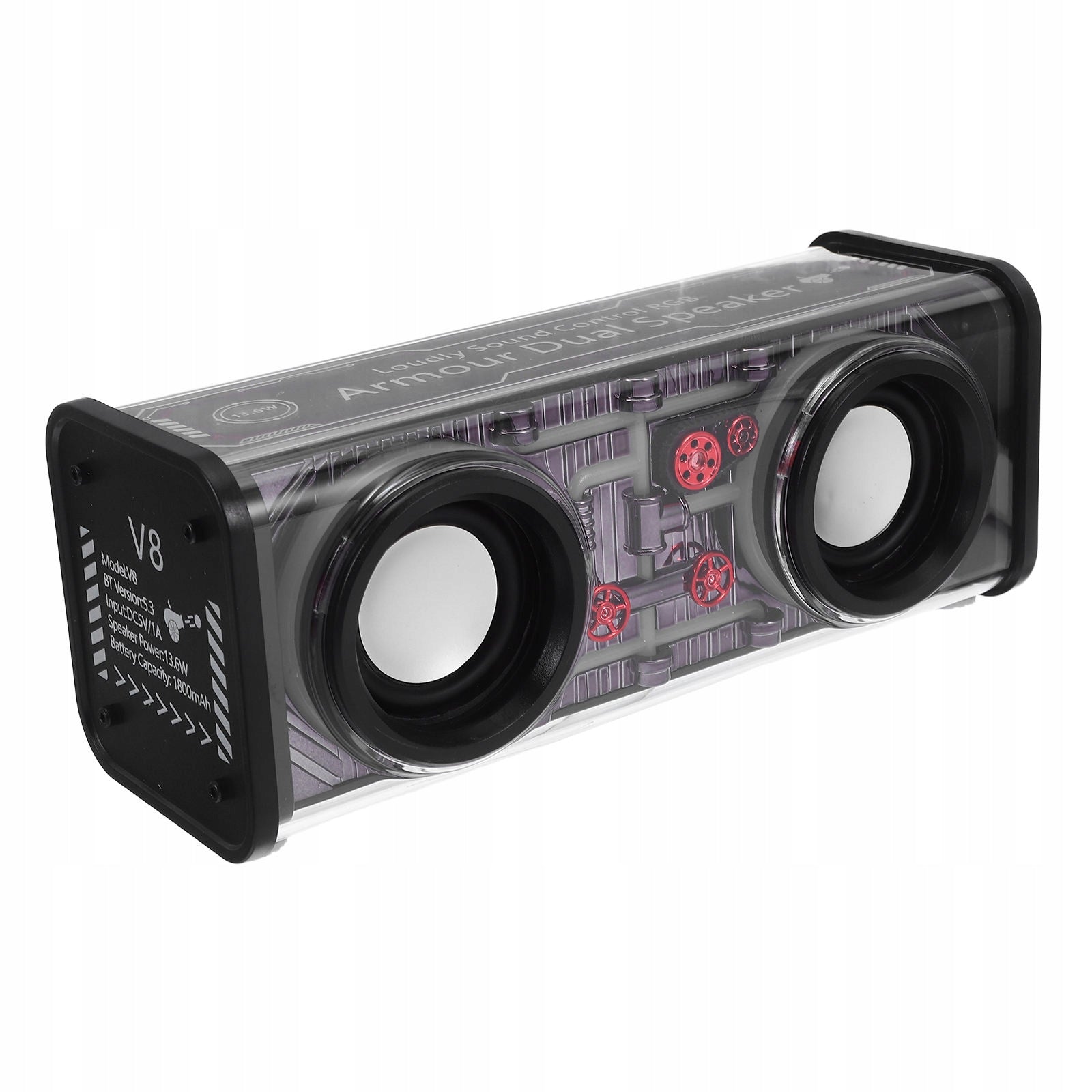Portable Bass Speaker with Transparent Shell for Outdoor Adventures Brand no brand