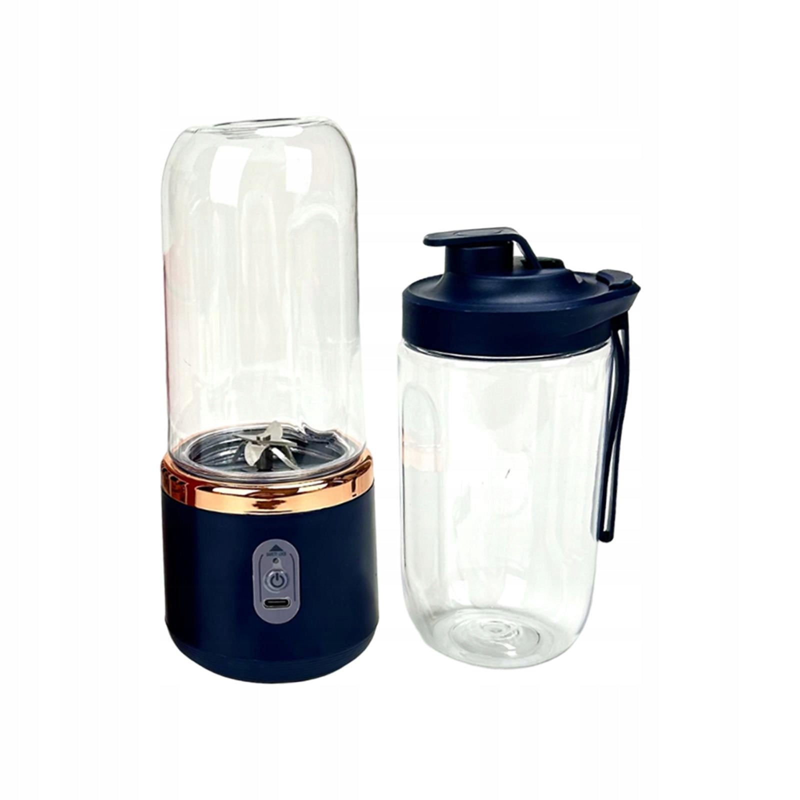 Portable Blender Fruit Juice Personal Shakes Electric Double Cup blue Dominant color blue