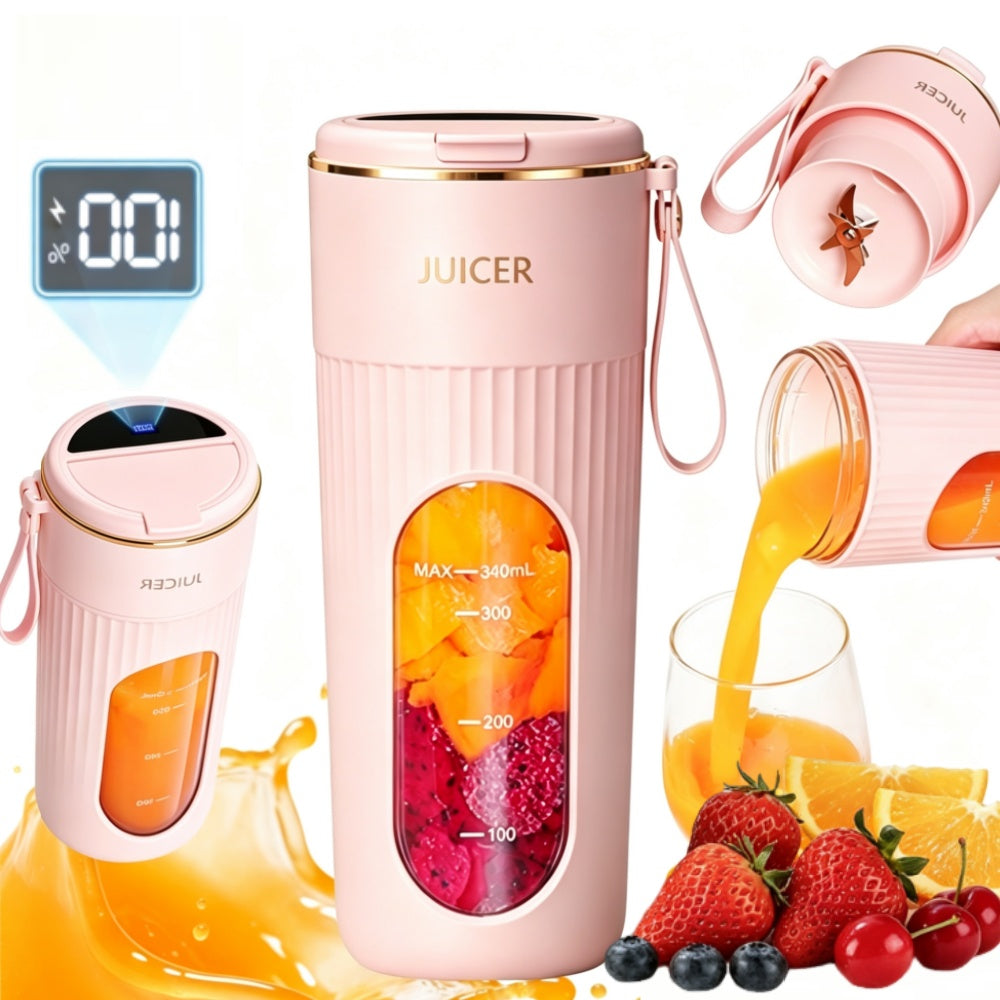 Portable Blender Intelligent 340ML Speed Adjustment Safe to Use ABSl Pink