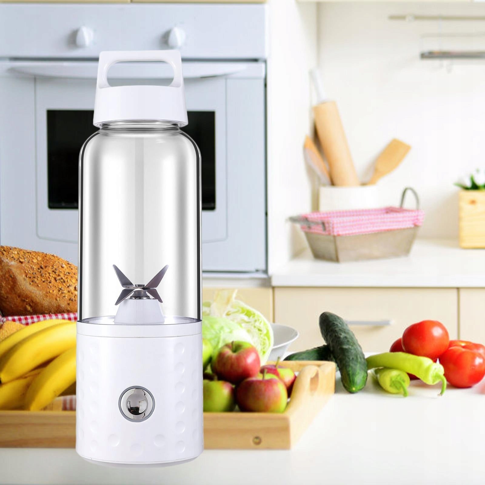 Portable Blender Juicer Mixer Sports Bottle Automatic Personal Fruit White