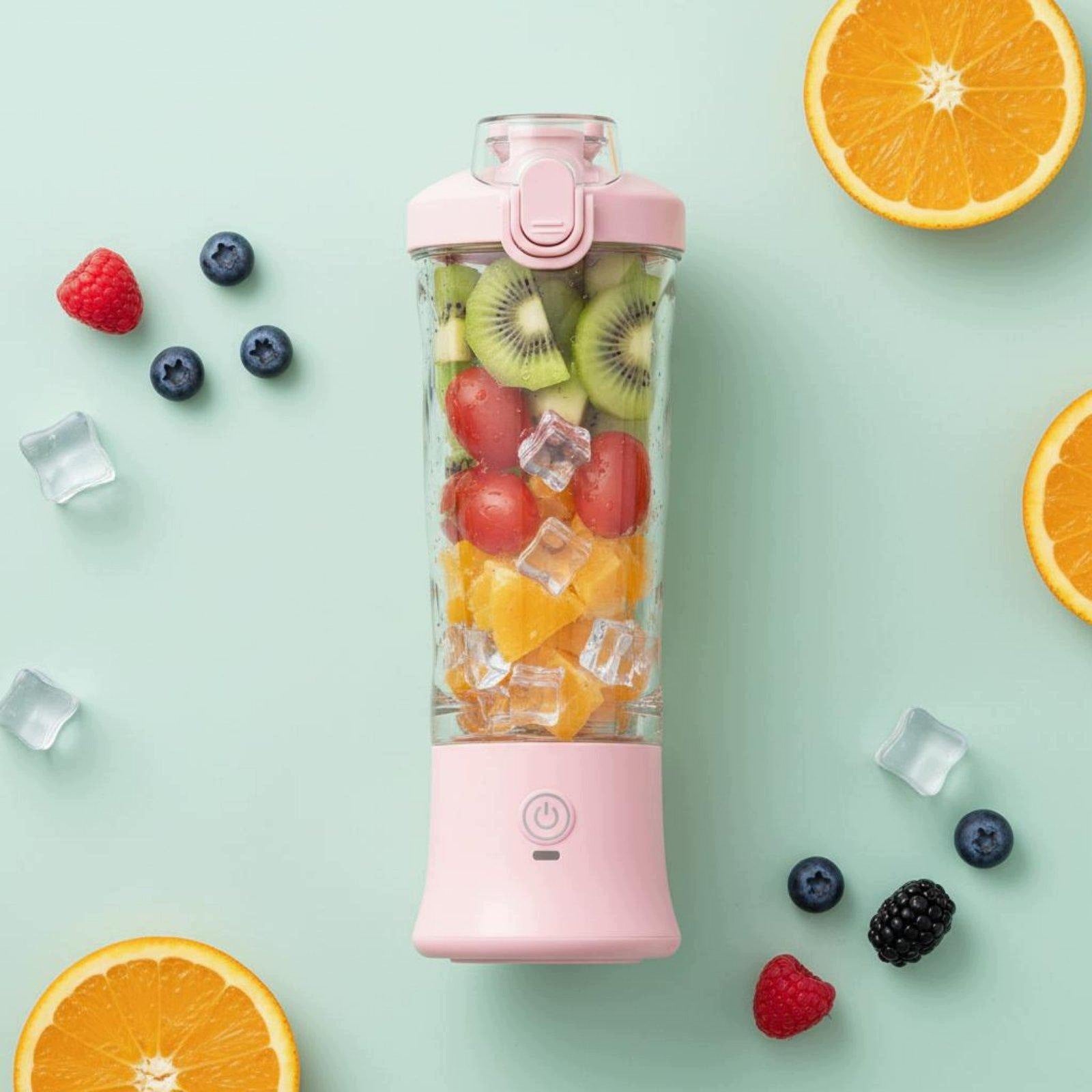 Portable Blender Large Capacity 600ml Electric Juicer Ice Crushing Pink Packaging status original