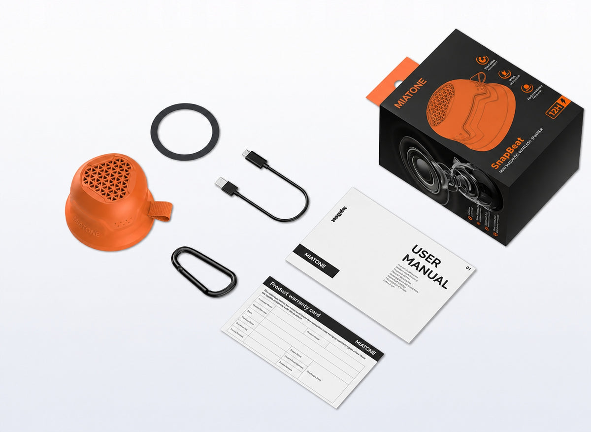 Portable Bluetooth Snapbeat Speaker 5W 12h Magnetic Carabiner Manufacturer code snapbeat-orange