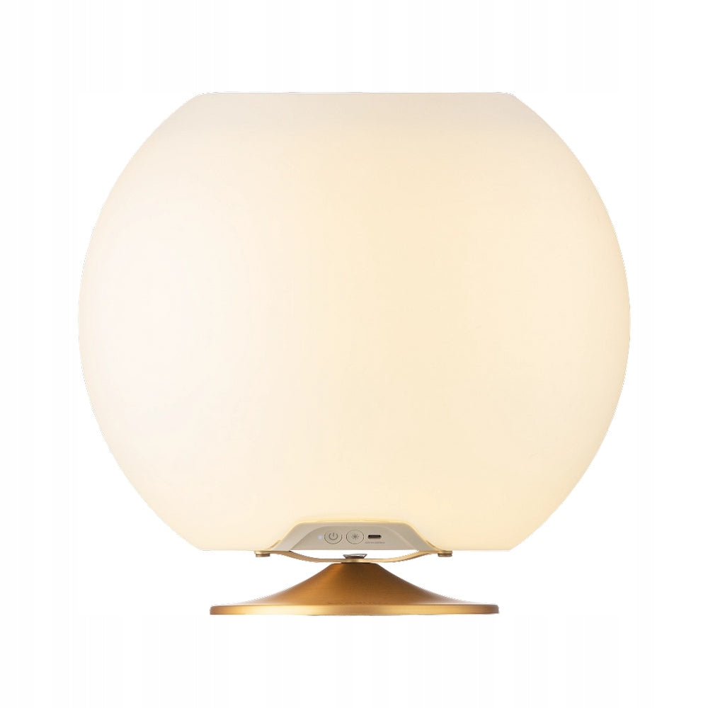 Portable Bluetooth Speaker 3in1 Lamp 10h, 15W, USB-C, Kooduu Sphere Brass Brand Kooduu