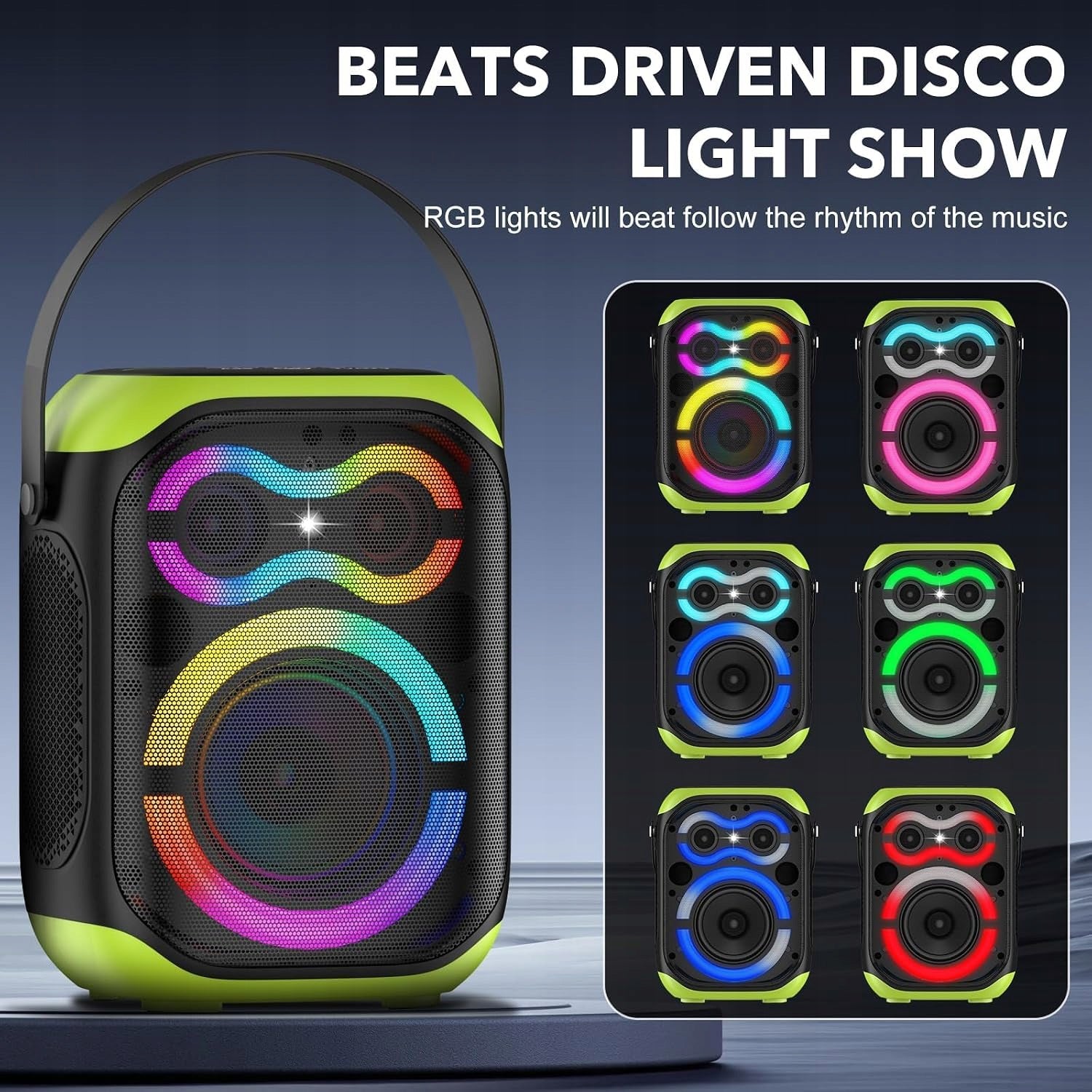 Portable Bluetooth Speaker, 80W,Boombox Home Party with LED Subwoofer Packaging status original
