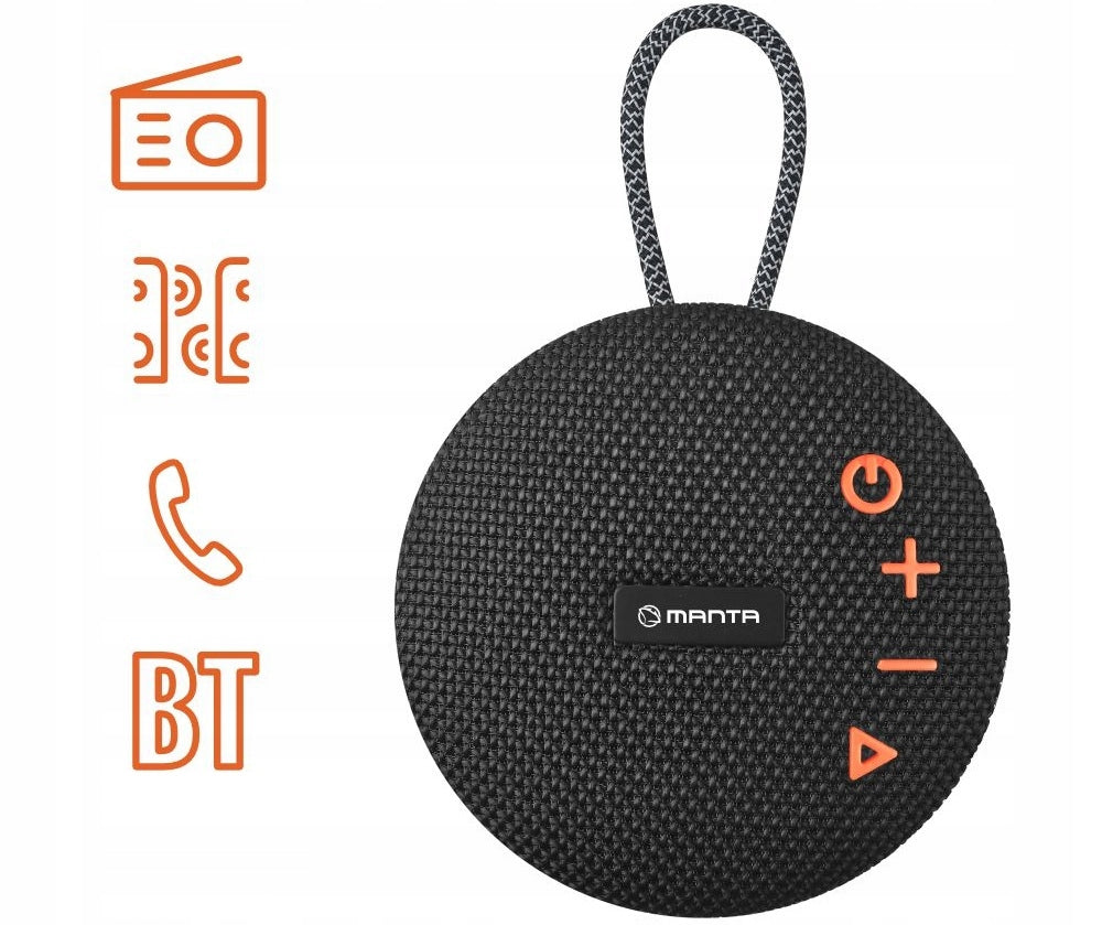 Portable Bluetooth Speaker Manta SPK02GO small FM Radio TWS 15W 15h microSD Manufacturer code Głośnik Przenośny bluetooth SPK02GO