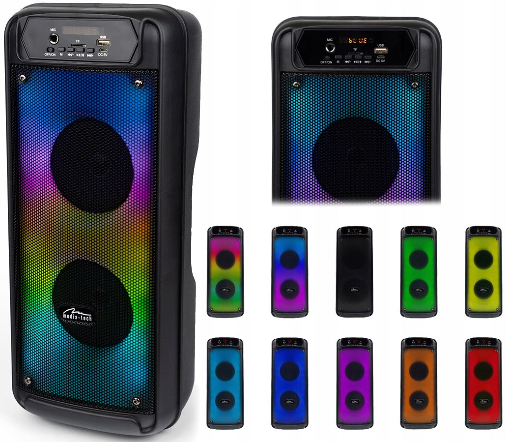 Portable Bluetooth Speaker MediaTech Flamebox Up USB AKU RADIO FM LED 600W