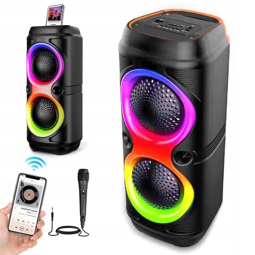 Portable Bluetooth Wireless Speaker with RGB Subwoofer and Microphone