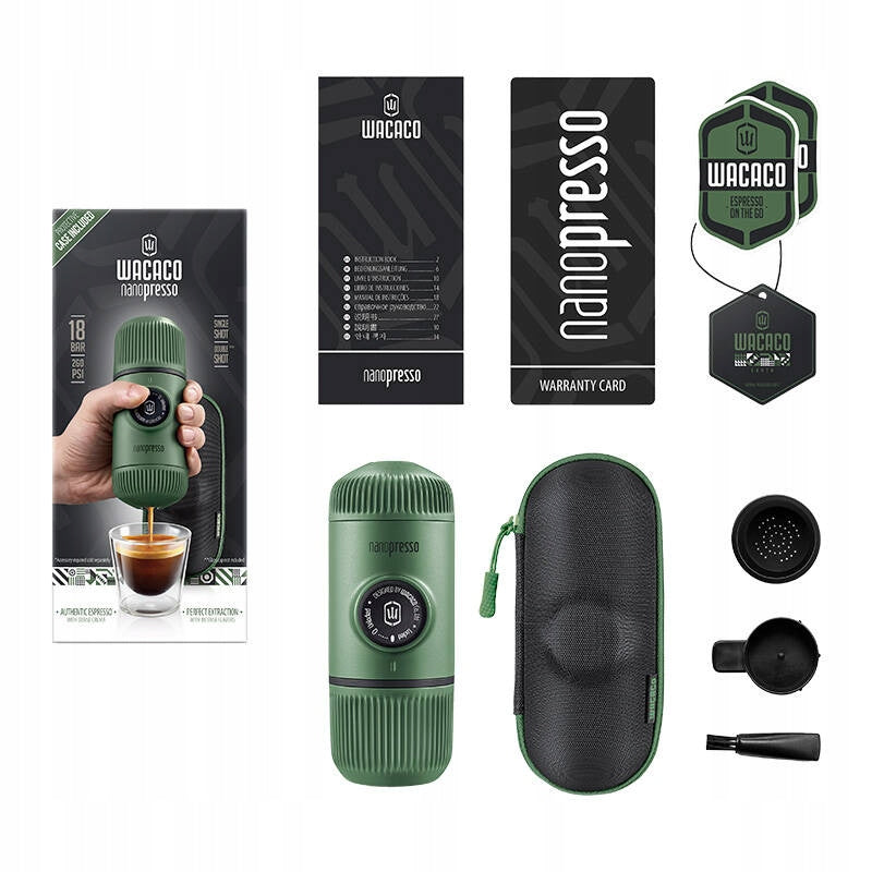 Portable Coffee Maker Wacaco Nanopresso Moss Green + Compact Case EAN (GTIN) 4897066230320