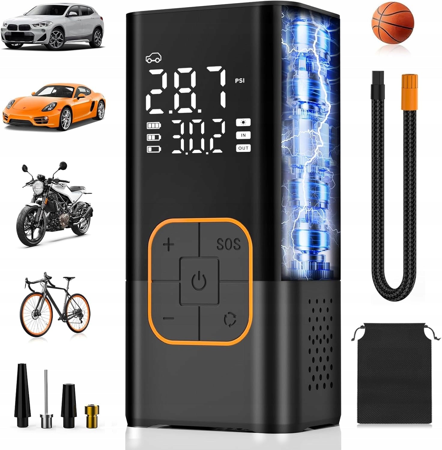 Portable Compressor Wireless Motorcycle Bicycle Pump 150 PSI