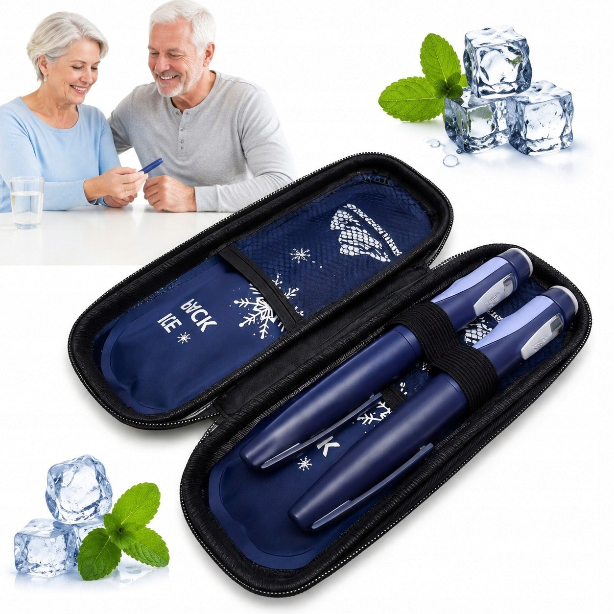 Portable Cooling Insulin Bag with 2 Cooling Cartridges