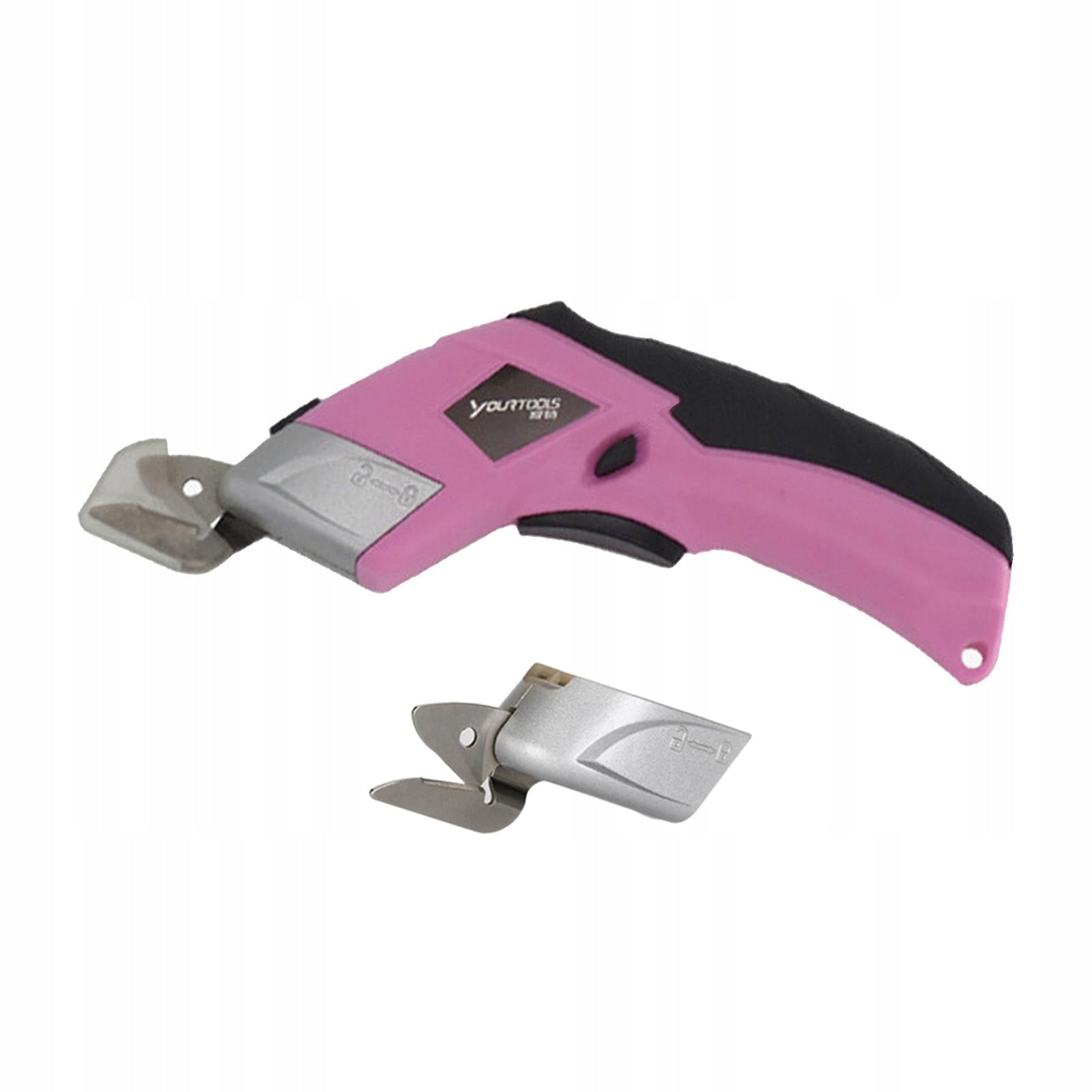 Portable Cordless Electric Fabric Scissors USB Box Cutter for Leather Pink Brand no brand