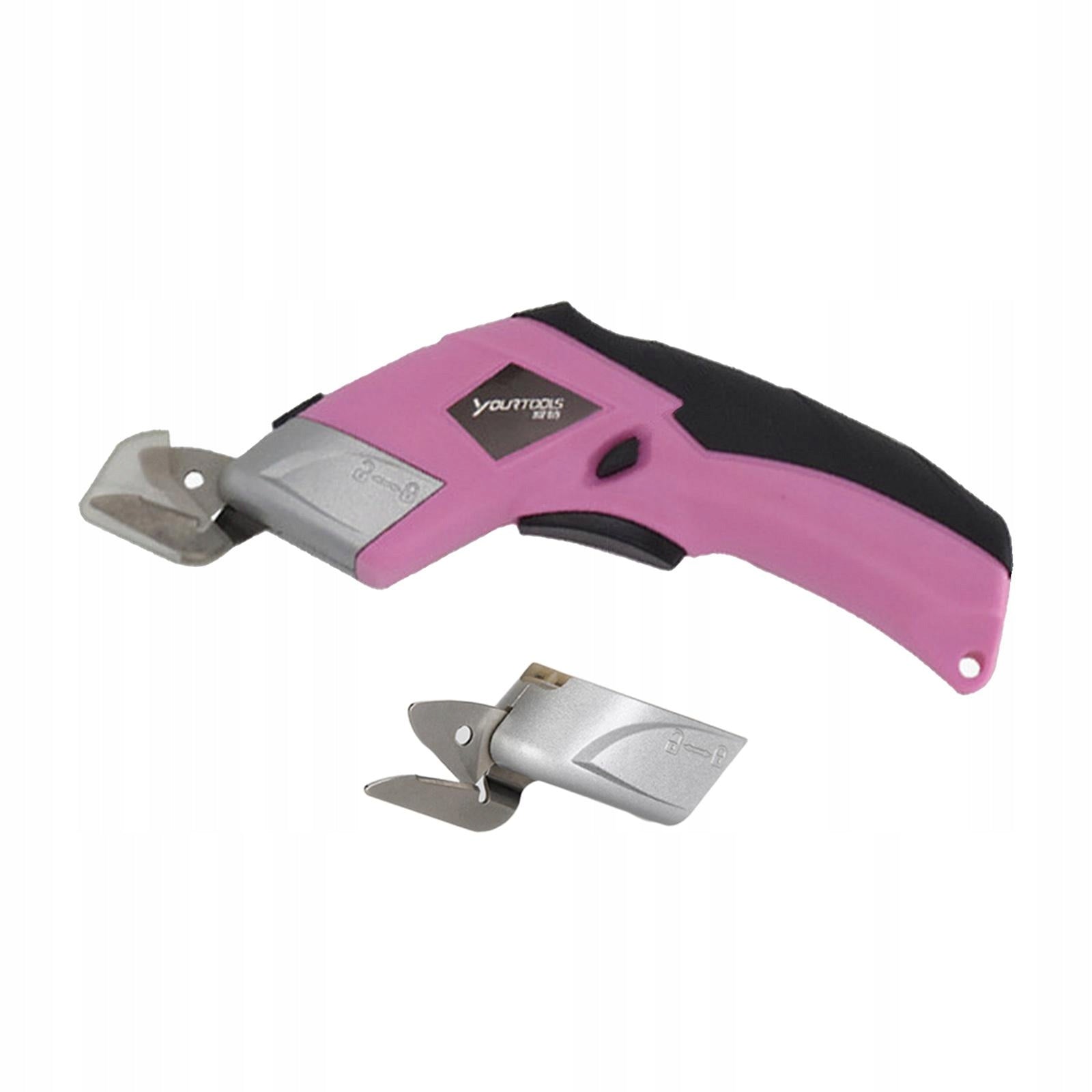 Portable Cordless Electric Fabric Scissors USB Box Cutter for Leather Pink