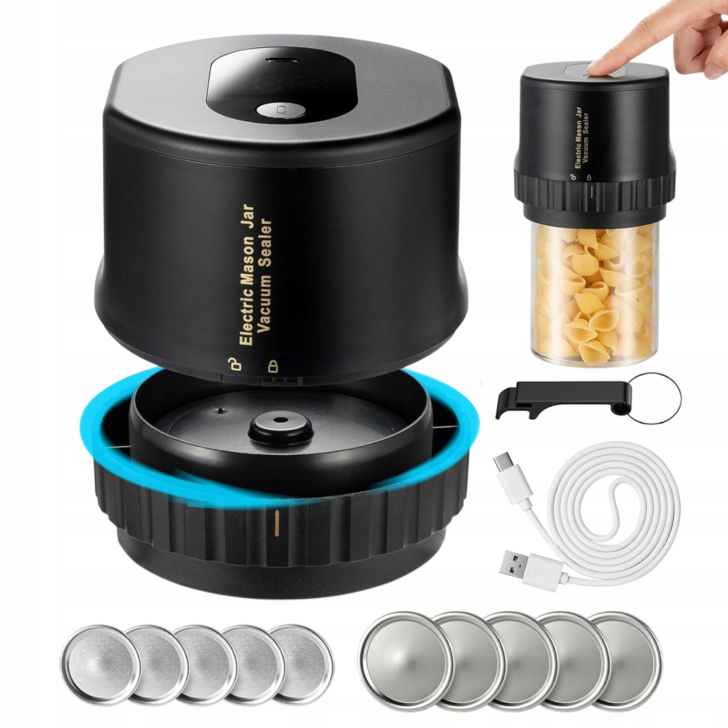 Portable Cordless Vacuum Welding Machine for Mason Jar +10 Lids