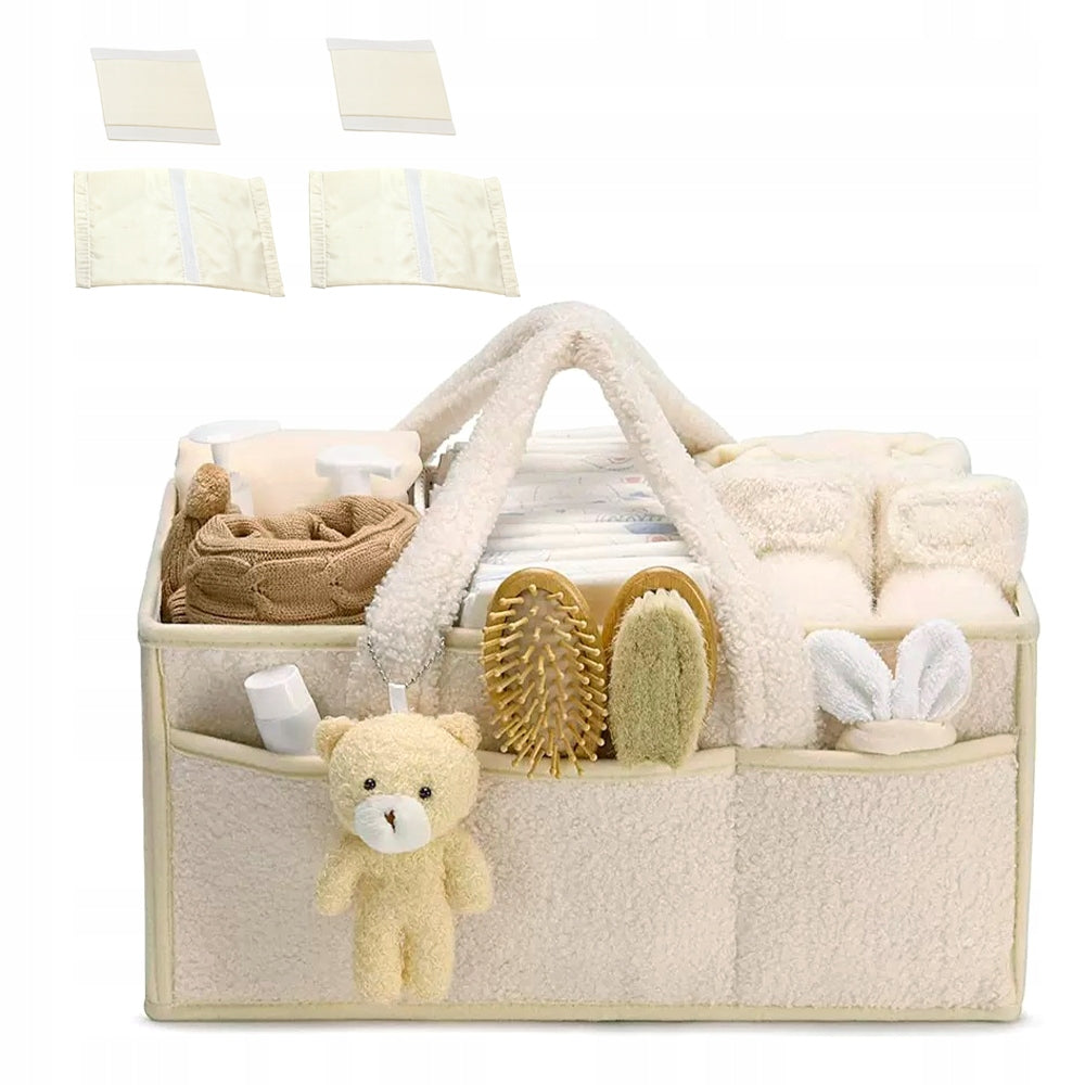 Portable Diaper Organizer with Handle, Diaper Basket Height 17 cm