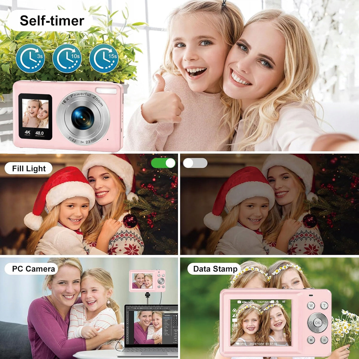Portable Digital Camera DC06S 48 megapixel | Dual IPS Screen | 18x Zoom Manufacturer code 6921629745896