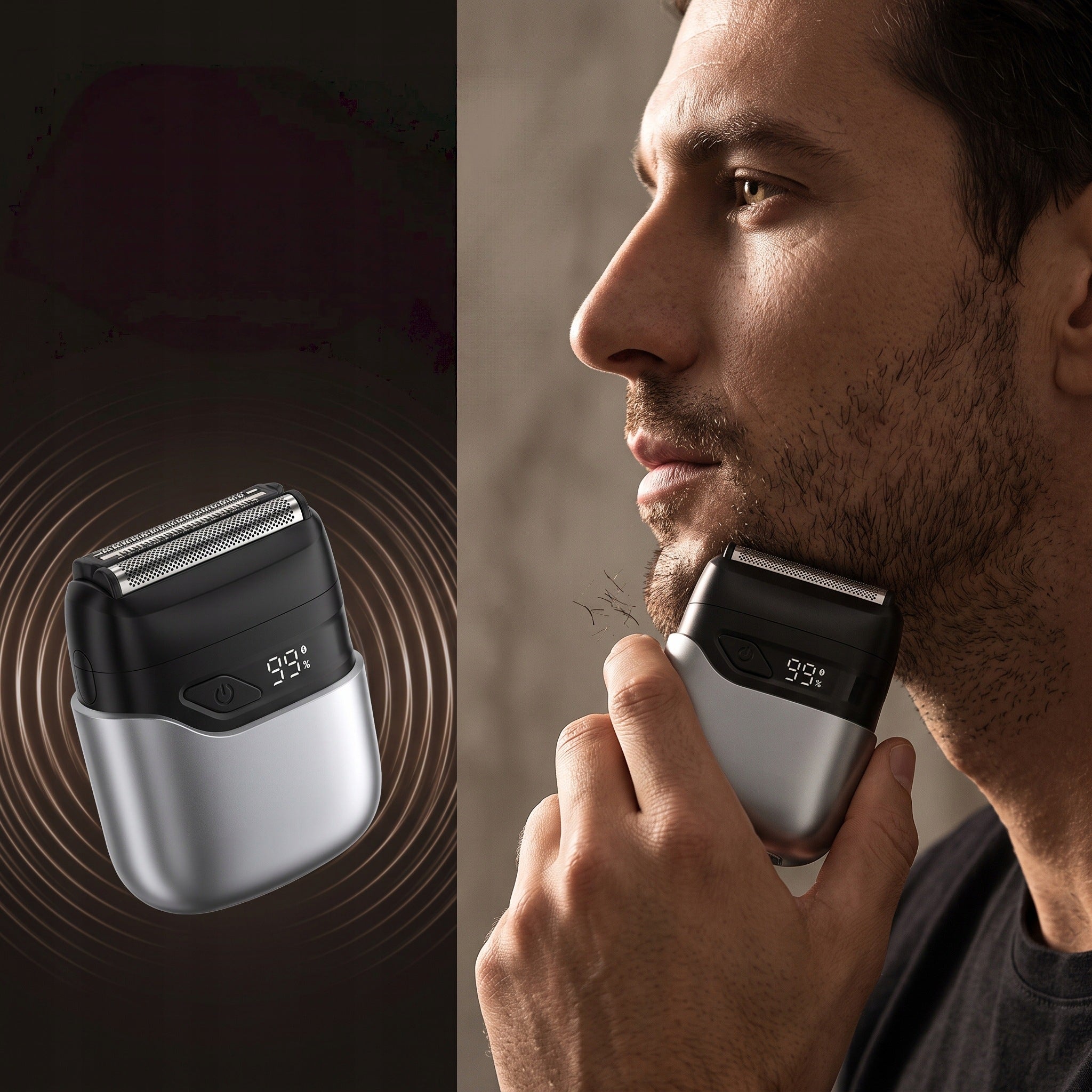 Portable Electric Shaver for Men, Wet/Dry, LED Display, USB-C Charging Packaging status original