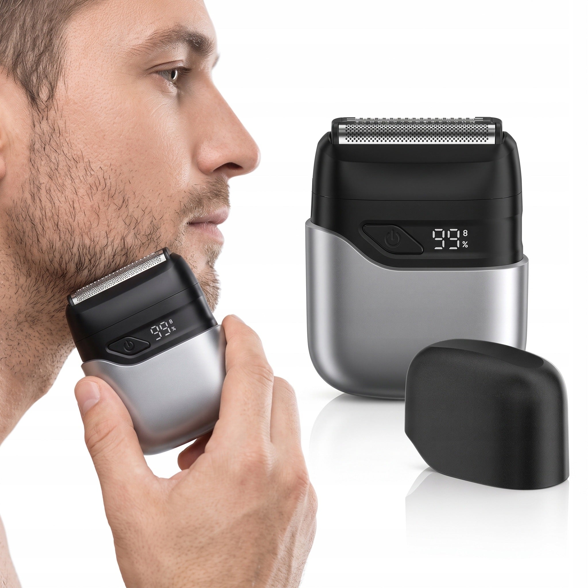 Portable Electric Shaver for Men, Wet/Dry, LED Display, USB-C Charging