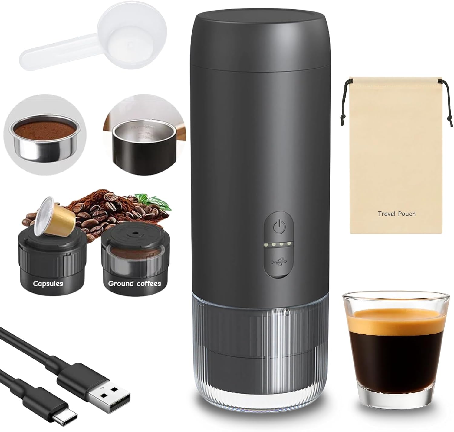 Portable Espresso Machine Compatible with Ground Coffee and Capsules Manufacturer code bezmarki