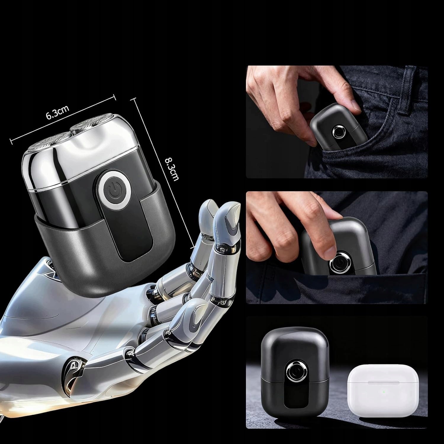 Portable Facial Shaving Machine for Men Mini USB-C IPX7 Shaver Packaging status original