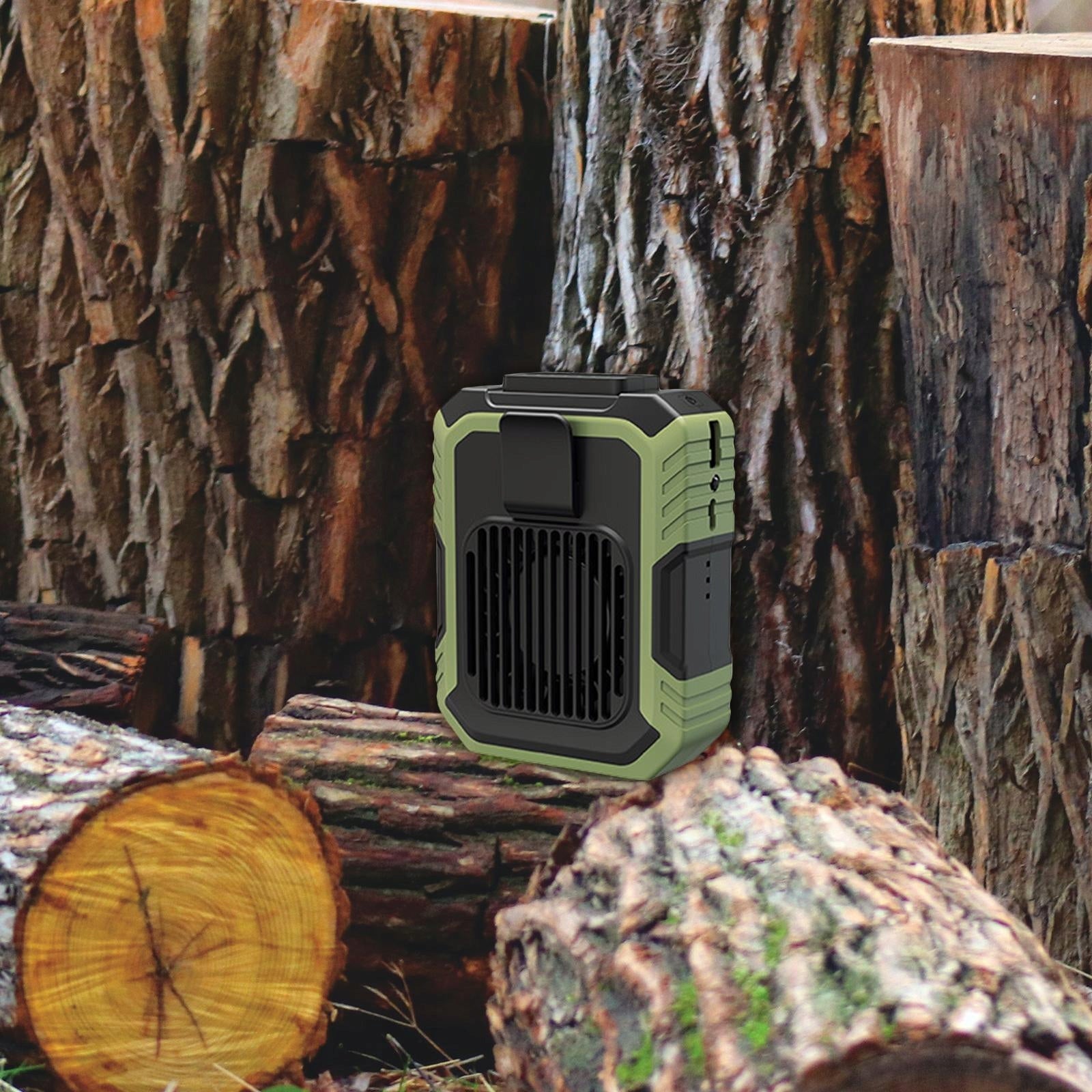 Portable Fan Waist Hanging Fan Low Noise Air Conditioning 3 in1 LED Green Power 0 W