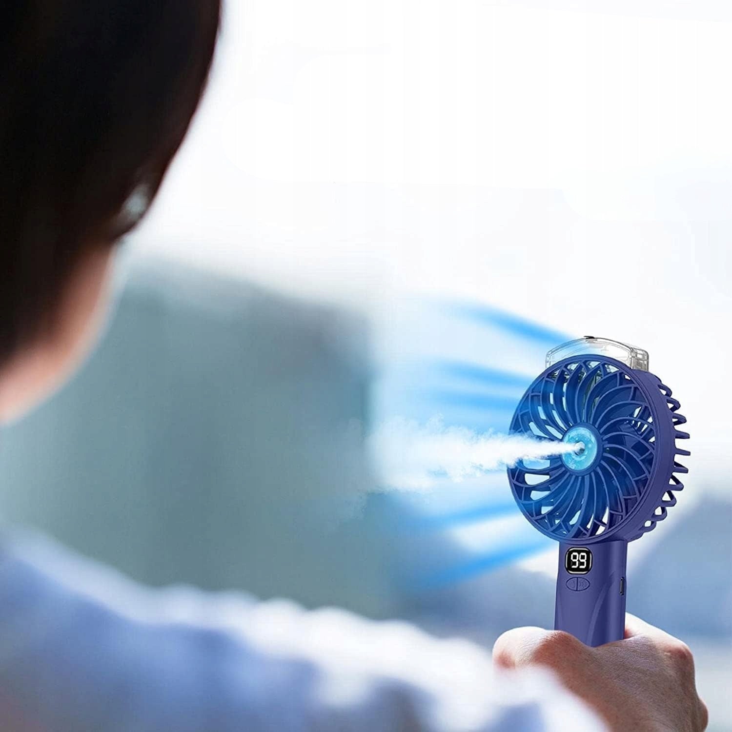 Portable Fan With Mist F106 5-Speed USB LED Humidifier Quiet Manufacturer code B0C7MJ8N8M