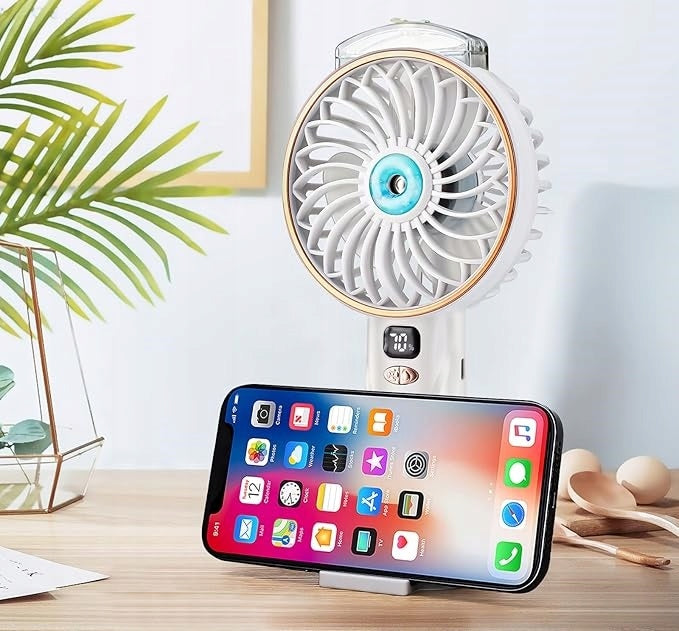 Portable Fan With Mist F106 5-Speed USB LED Humidifier Quiet Model F106