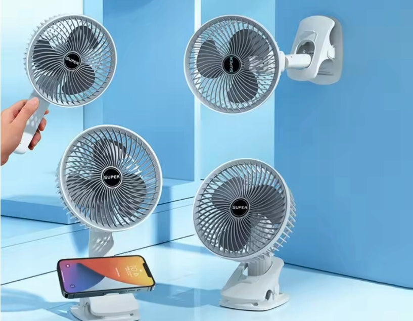 Portable Fan with Clip for Desk people Trolley USB Rechargeable 360° Brand no brand