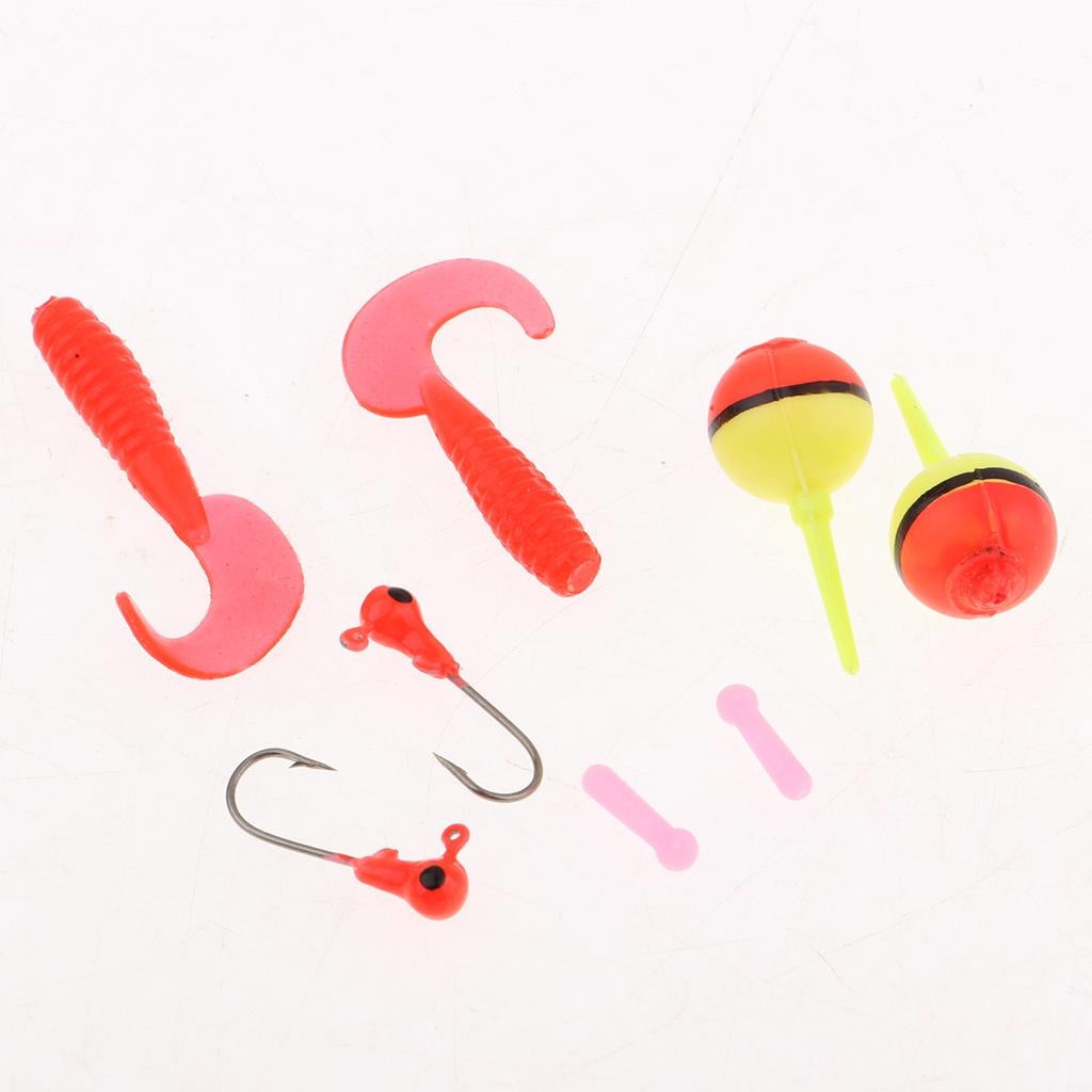 Portable Fishing Pole Mini Tools Red Model nylonowa linia pływa Bobbers siedzenia