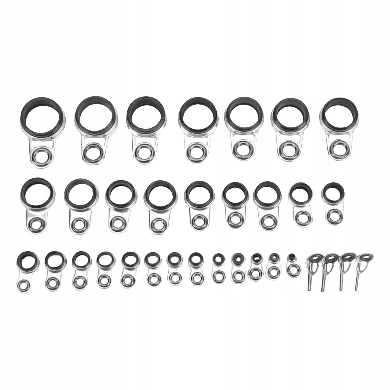 Portable Fishing Rod Guides Line Rings Wire Loop Guide Eye Telescopic 33pcs Brand no brand