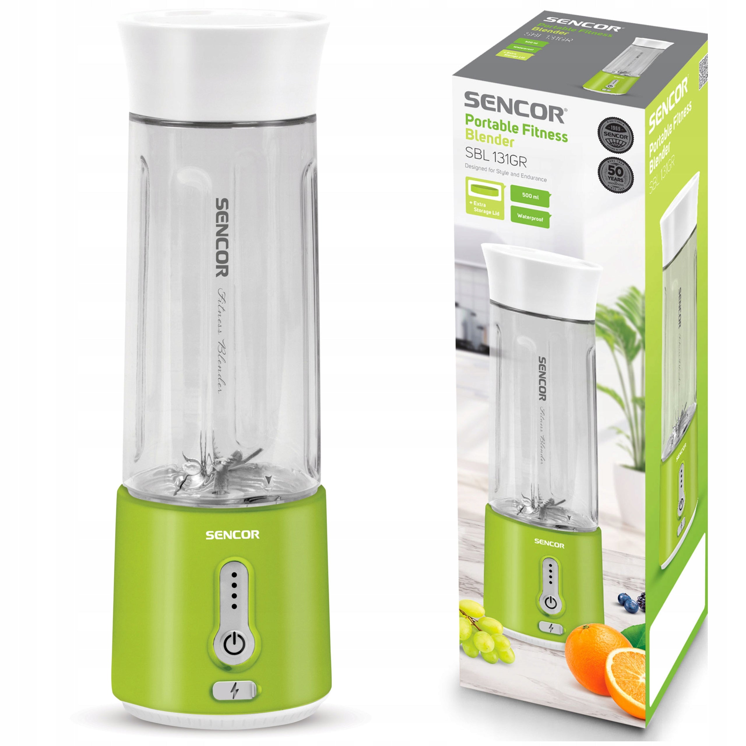 Portable Fitness Blender 500 ml Sencor SBL 131GR USB-C POWER 150W Green
