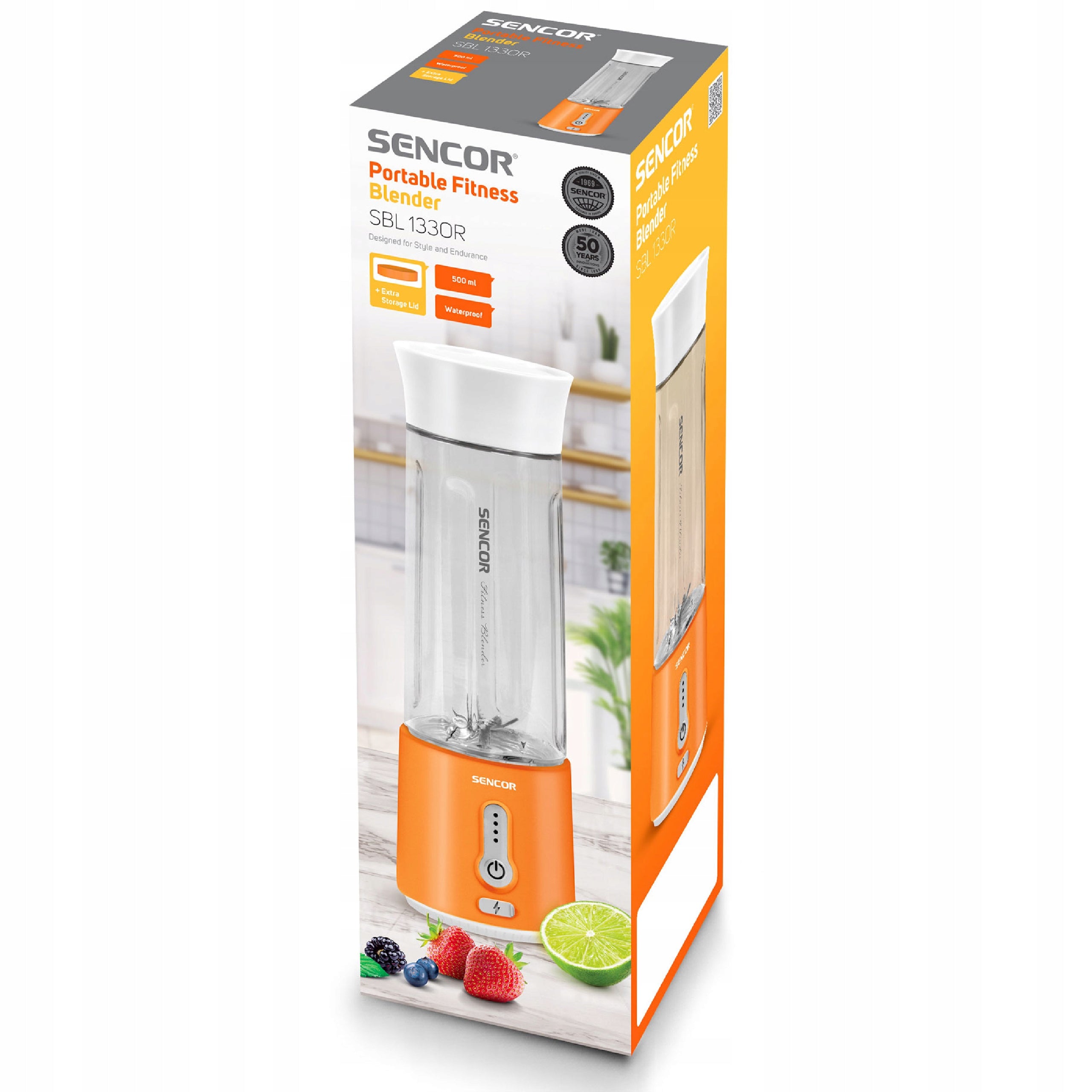 Portable Fitness Blender 500 ml Sencor SBL 133OR USB-C POWER 150W Orange Packaging status original