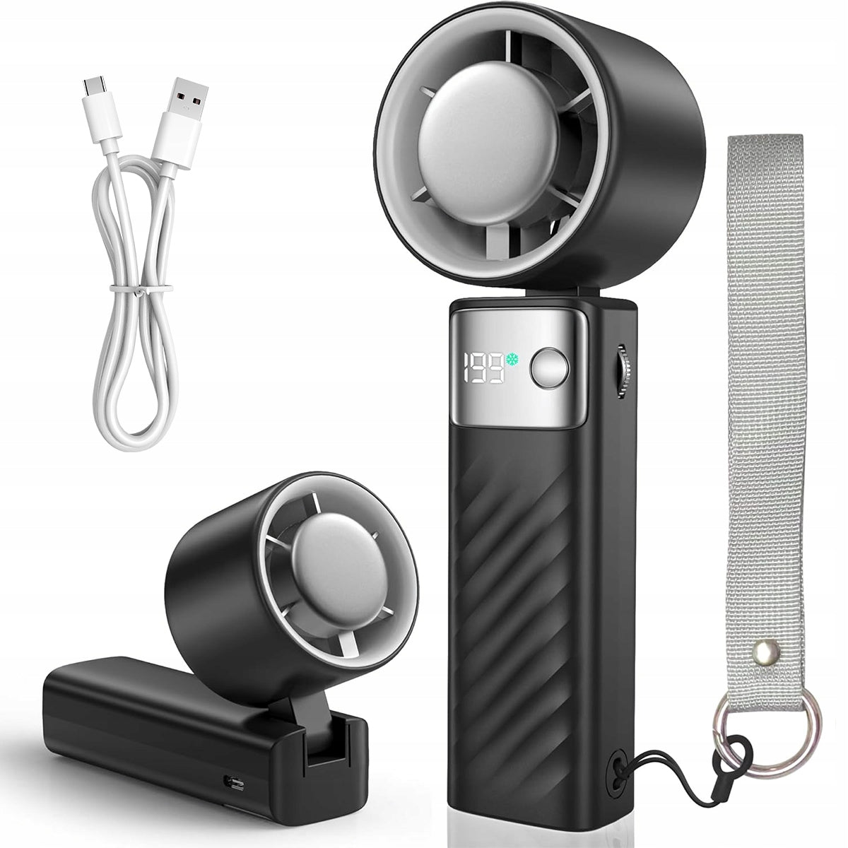 Portable Handheld Fan Mini USB Foldable Desk Fan 5000mAh Manufacturer code 4069824060689