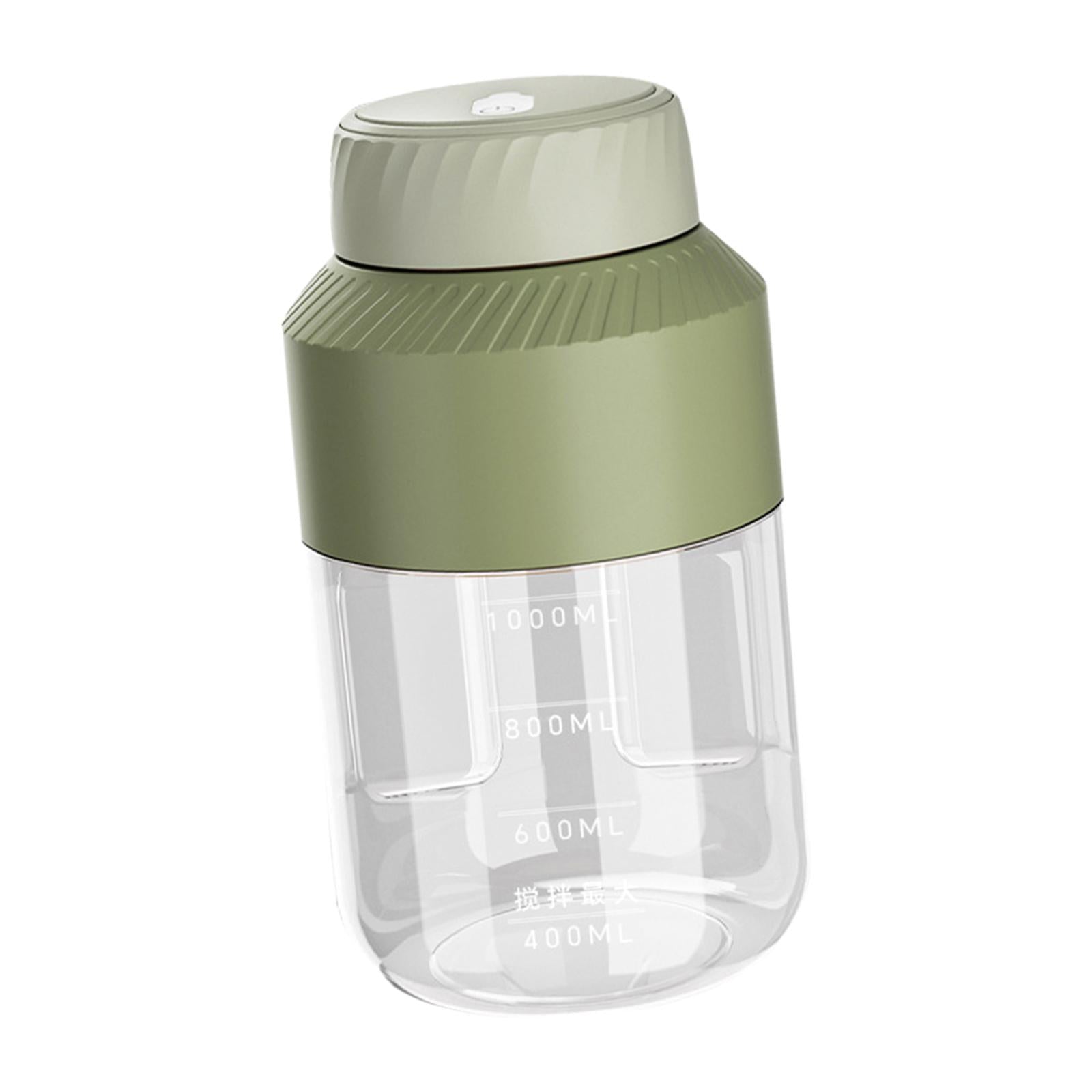 Portable Juicer Blender 1000ml USB Sports Bottle Drinking Green Single Lid
