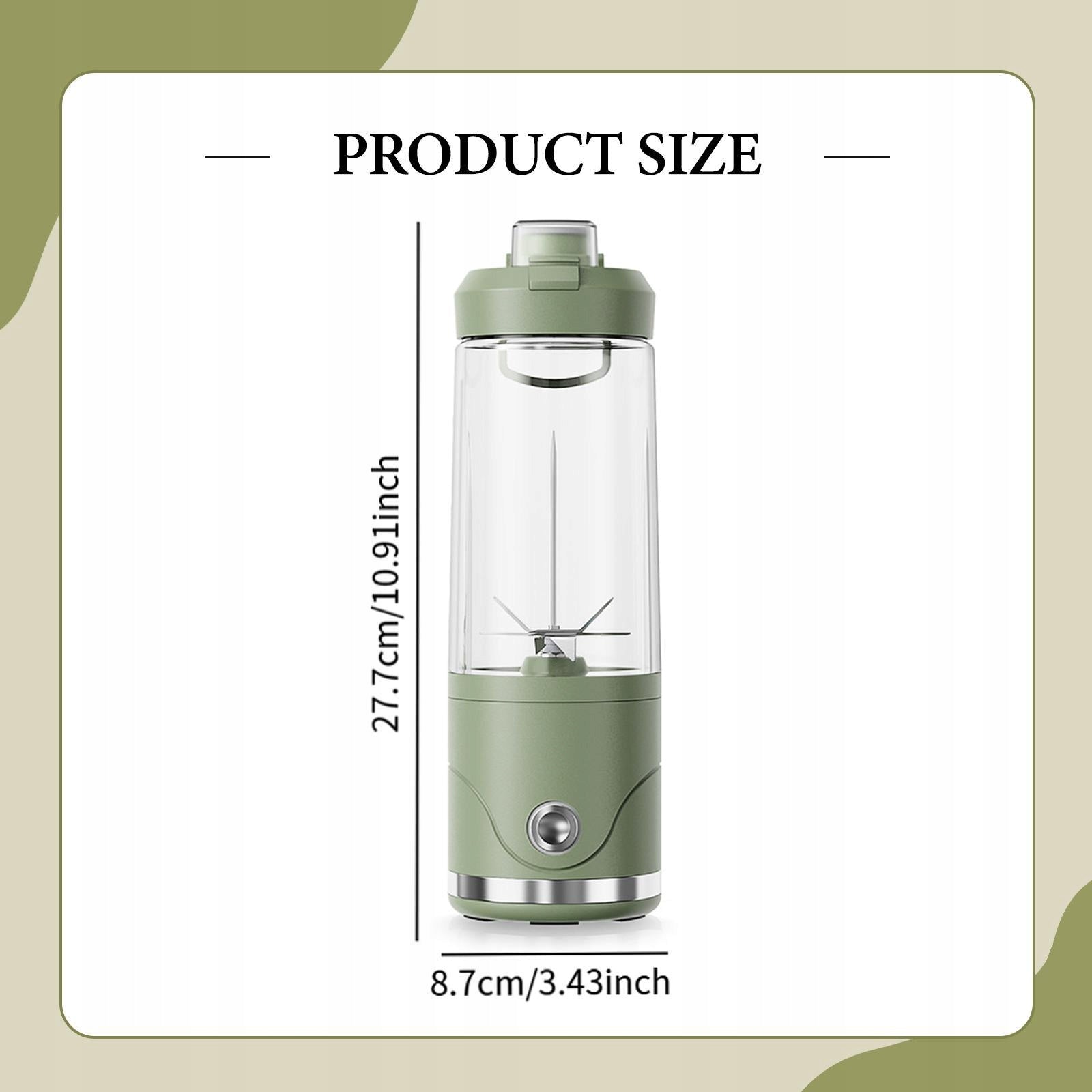 Portable Juicer Mixer Fruit Machine Convenient Versatile Rechargeable Green Packaging status original