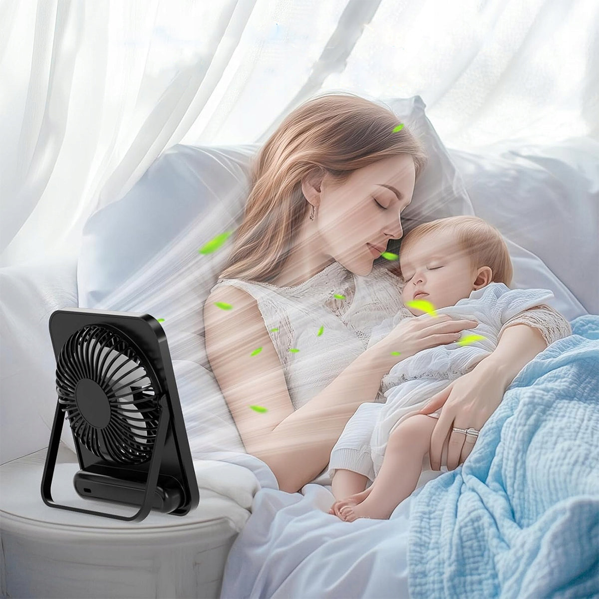 Portable MINI DESK FAN SMALL DESK FAN USB 2000mAh Packaging status original