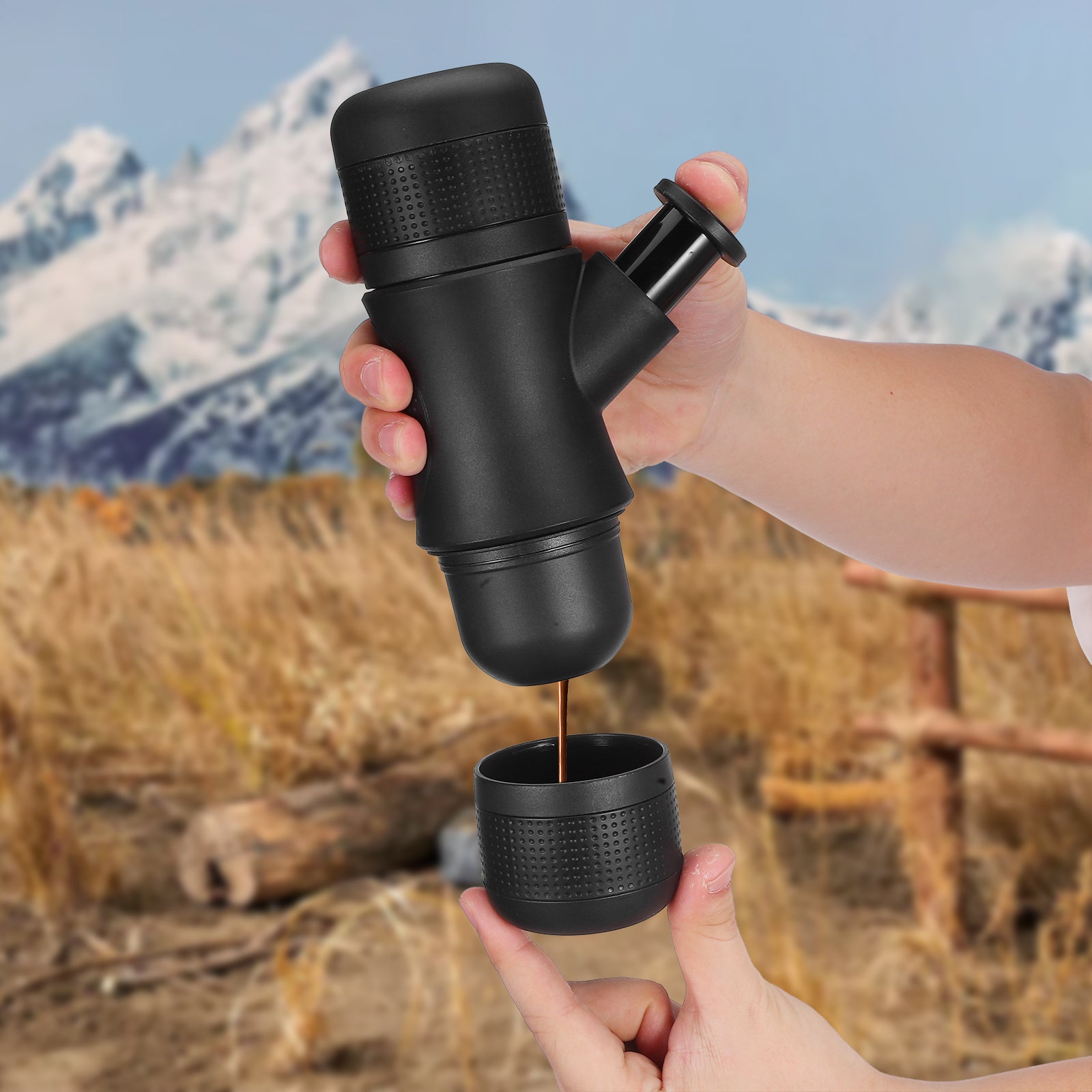 Portable Manual Espresso Maker, Black, 80 ml Capacity Packaging status original