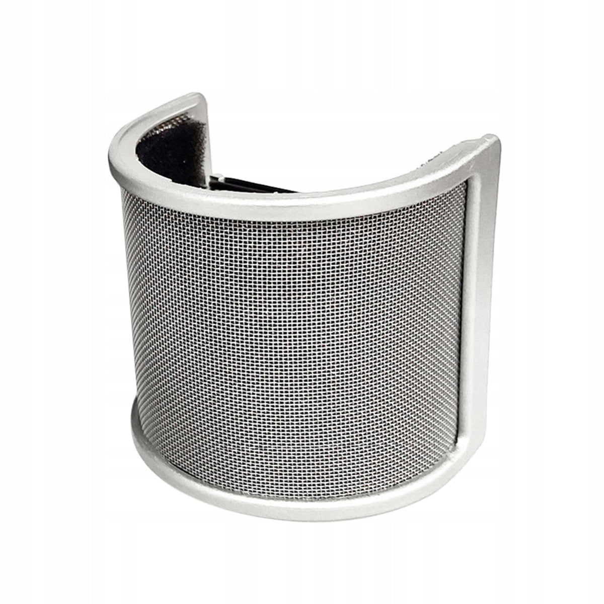 Portable Microphone Pop Shield Windscreen, U Shape, Silver with Cotton