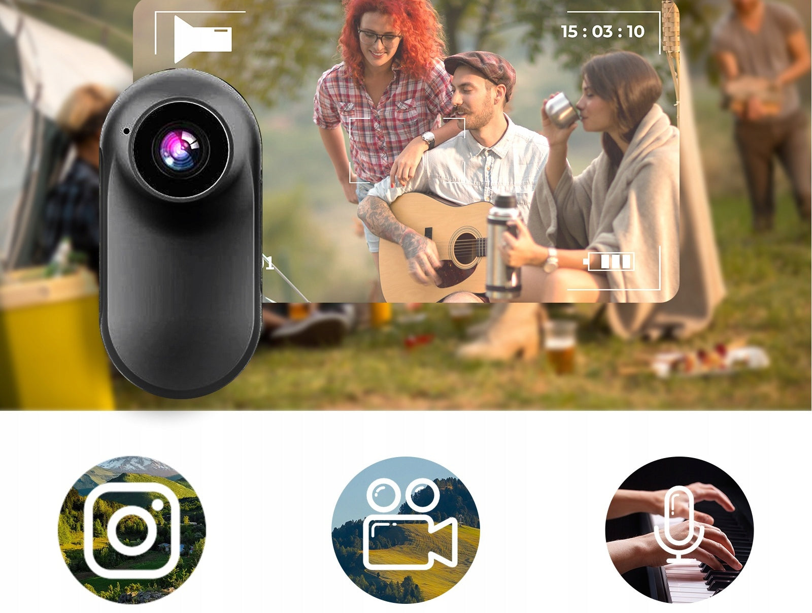 Portable Mini Action Camera, 1080P Magnetic Thumb Sports Camera Brand no brand