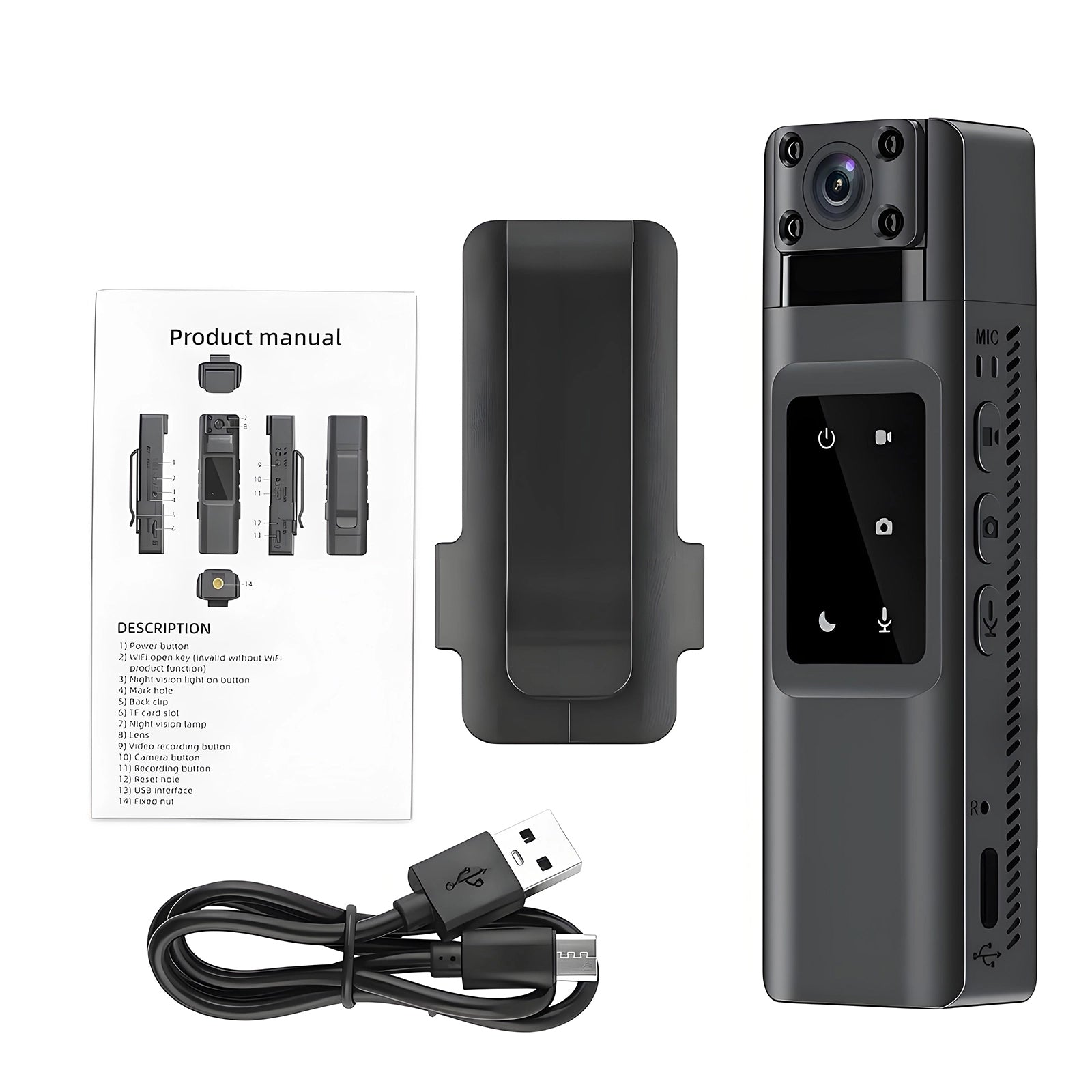 Portable Mini Action Camera, 1080P Portable Screen Camera Model tyanjohu5659