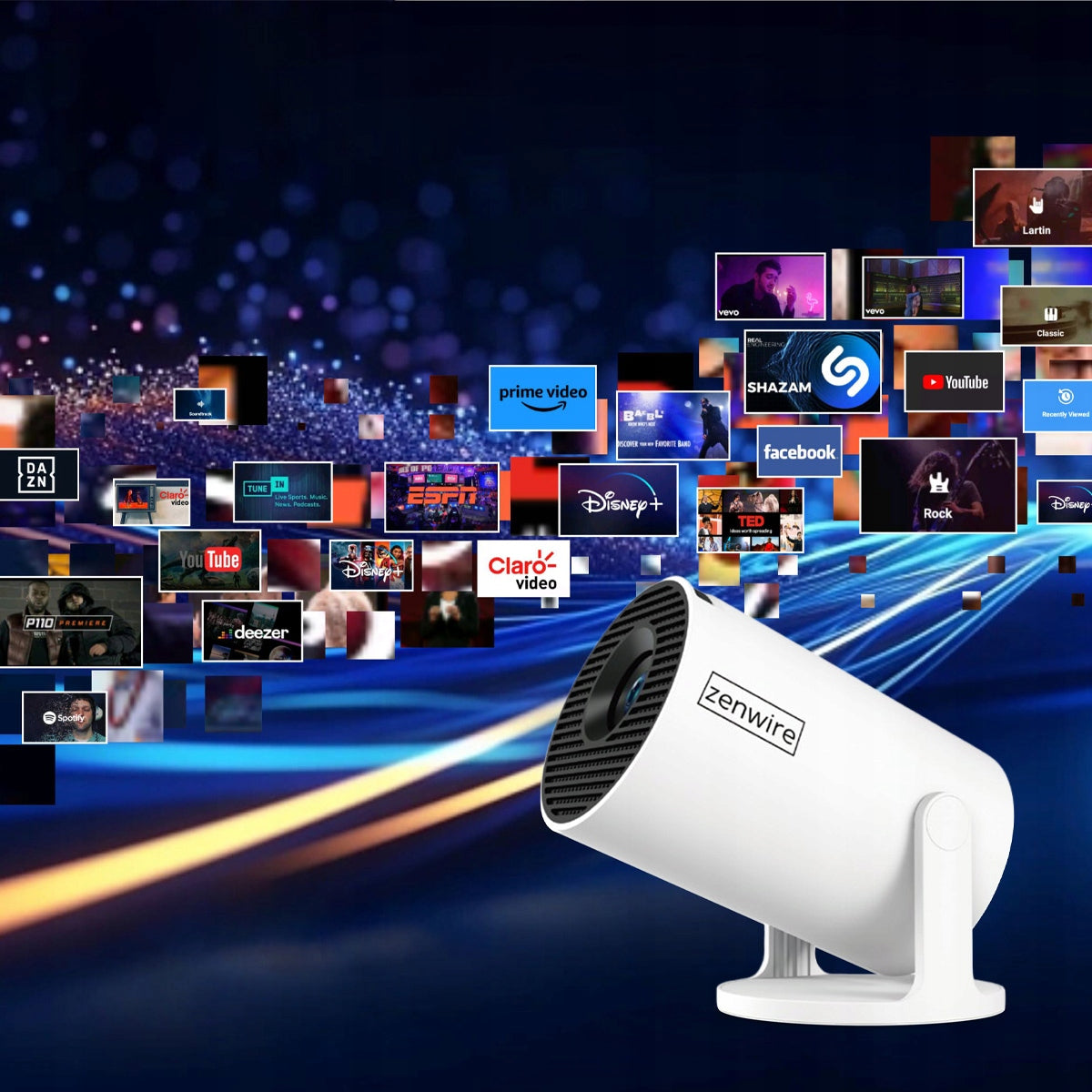 Portable Mini Projector Android TV Wifi 6 Projector 360 Full HD 4K Bluetooth Packaging status original