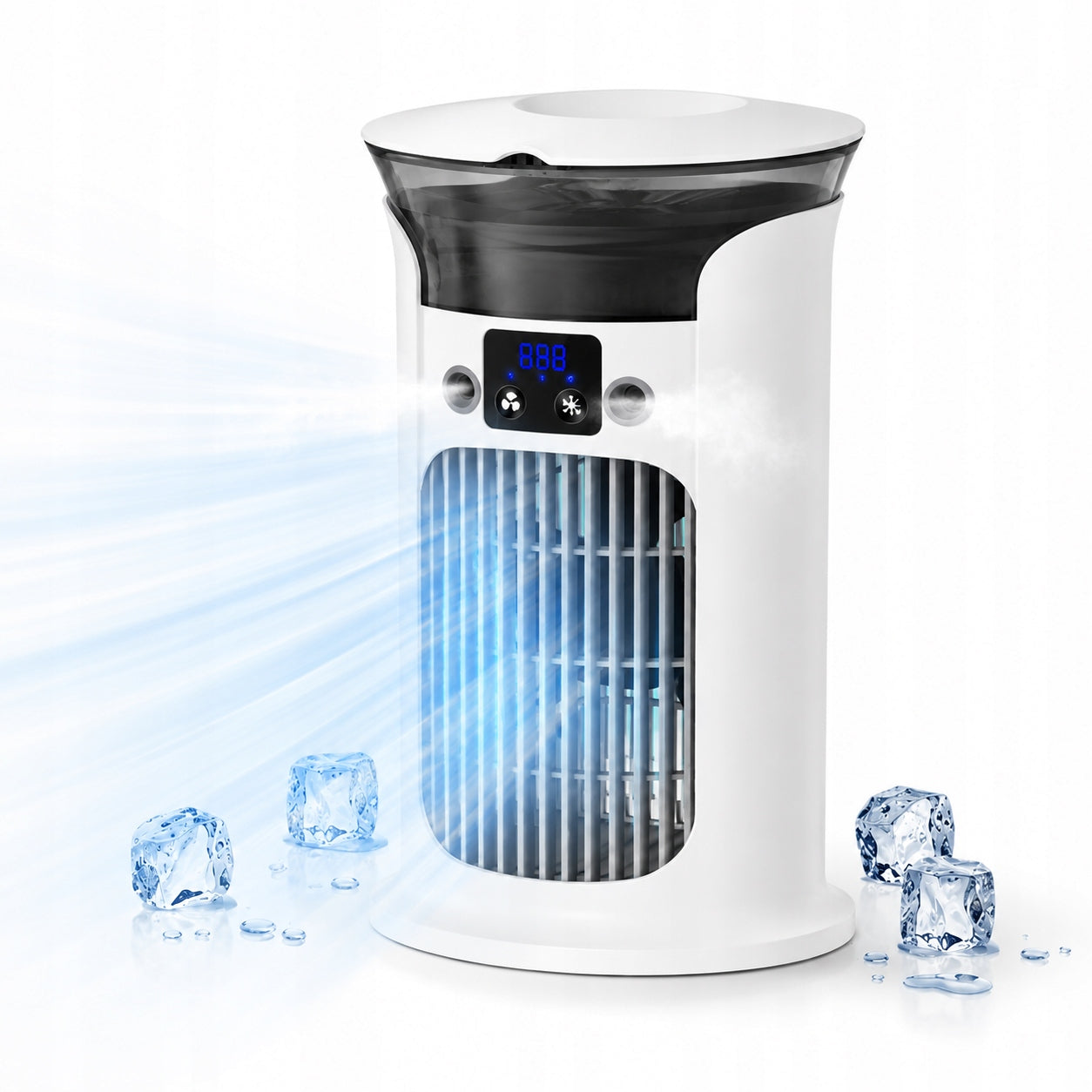 Portable Mist Cooling Fan 880ML USB Air Cooler Humidifier 3 Speeds 7 Light Brand no brand